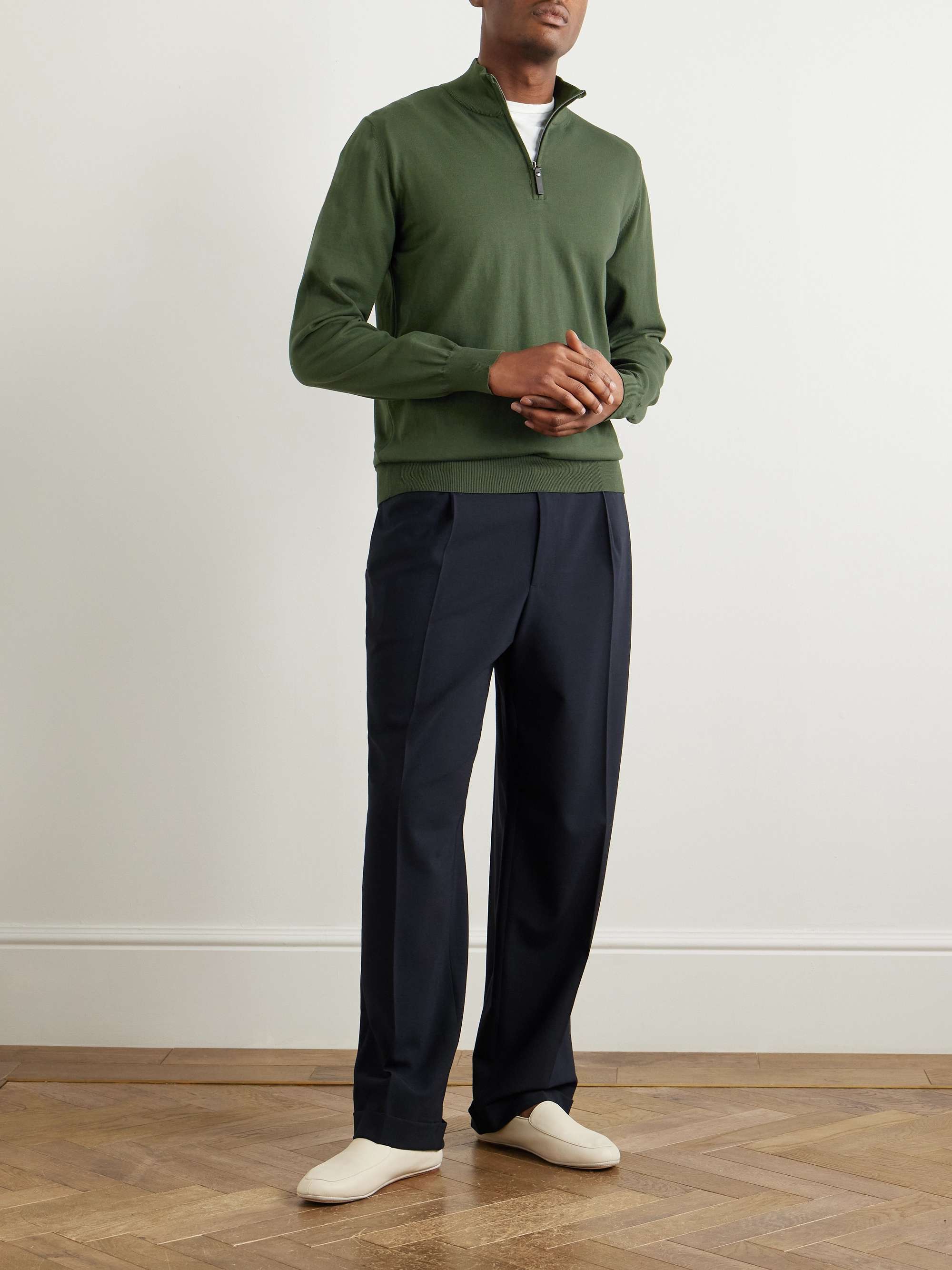Cotton Half-Zip Sweater view