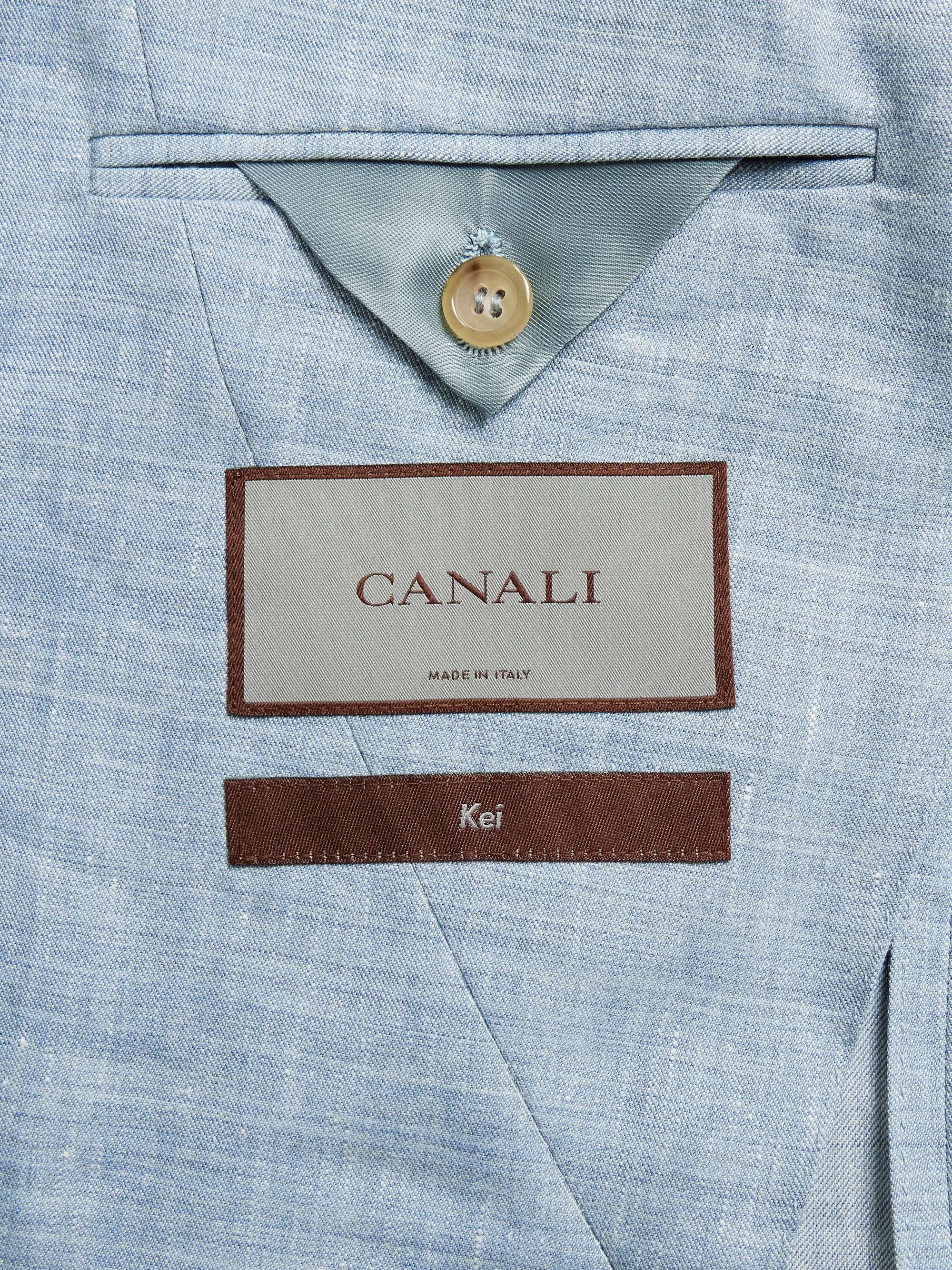 Kei Unstructured Double-Breasted Linen and Wool-Blend Blazer view