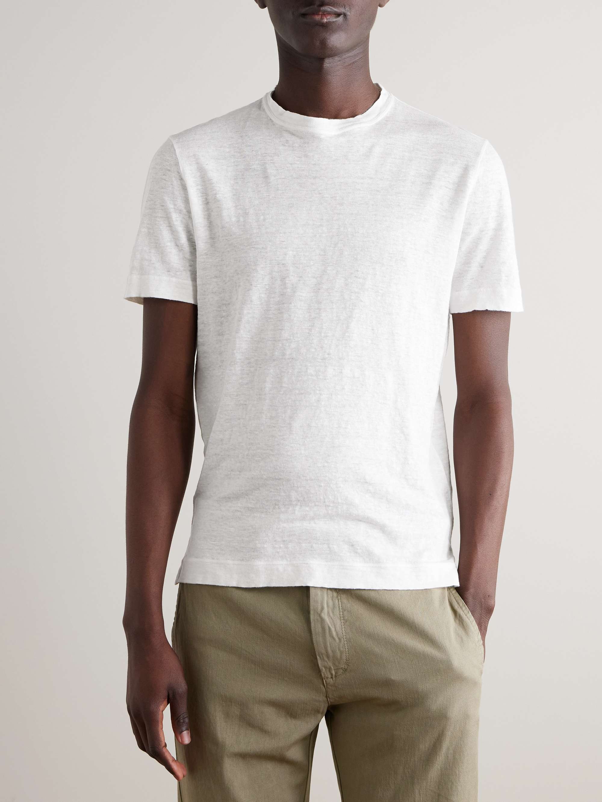 Slim-Fit Linen T-Shirt view