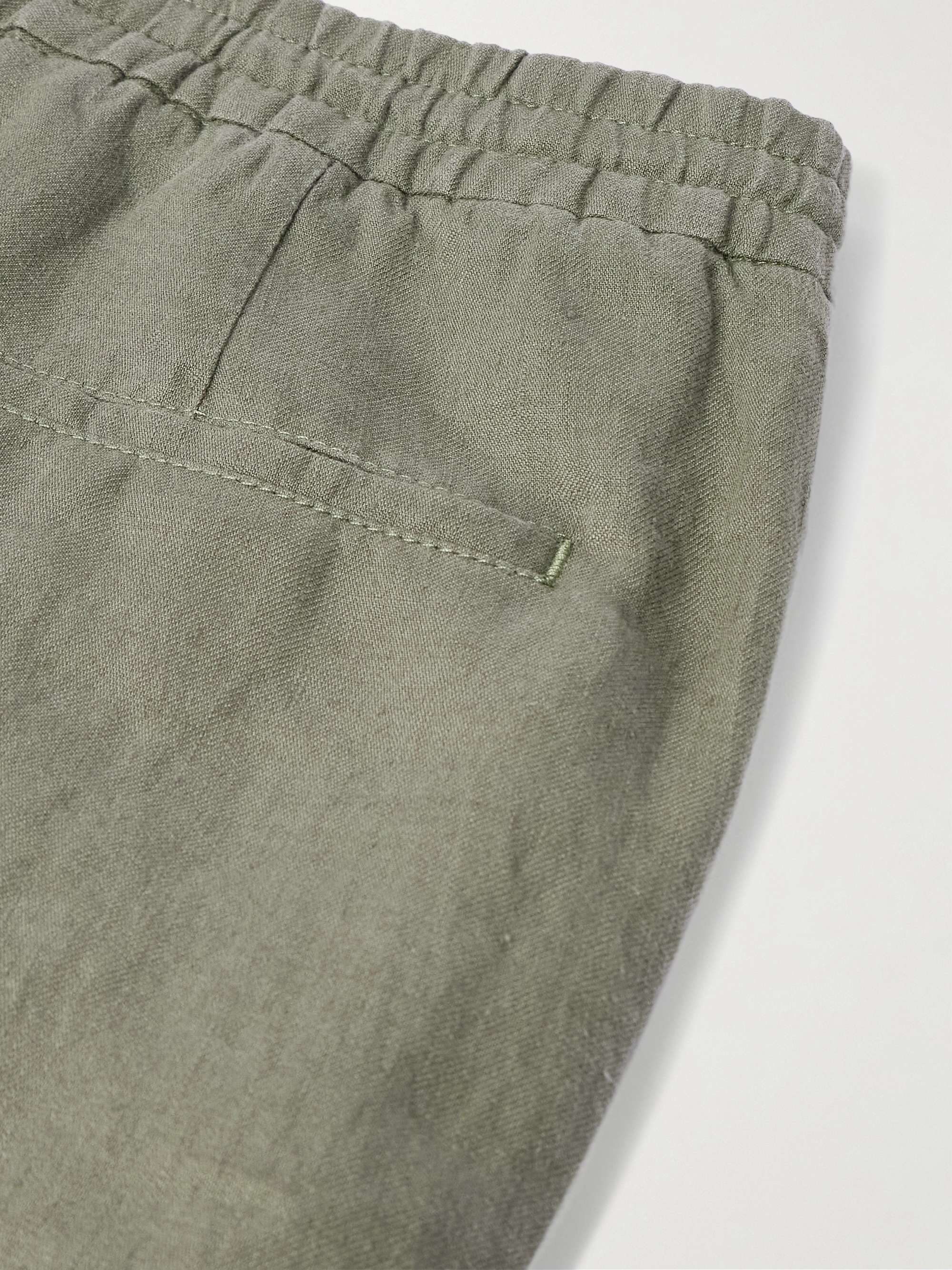 Straight-Leg Linen Drawstring Shorts view