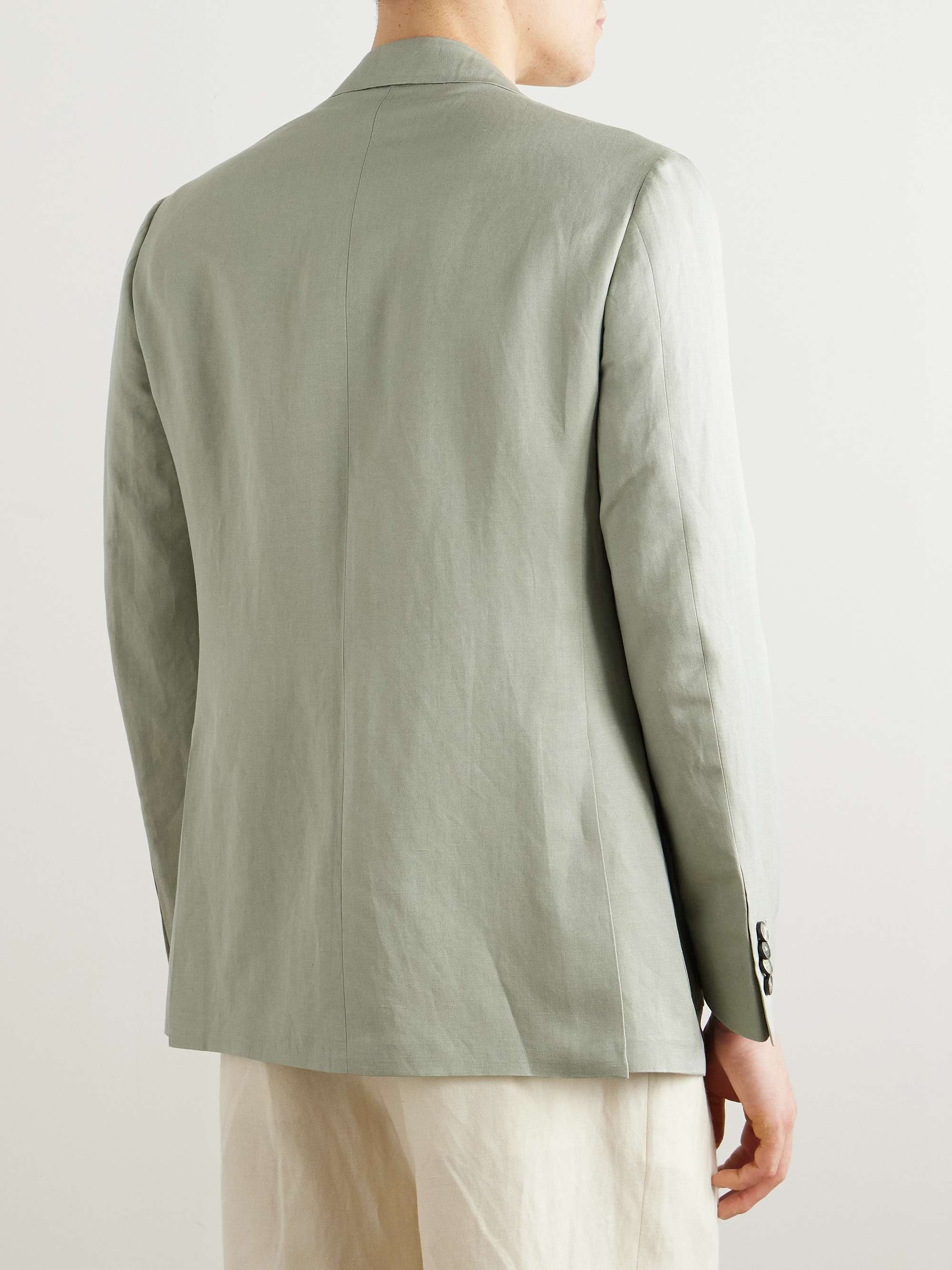 Kei Unstructured Linen and Silk-Blend Blazer view