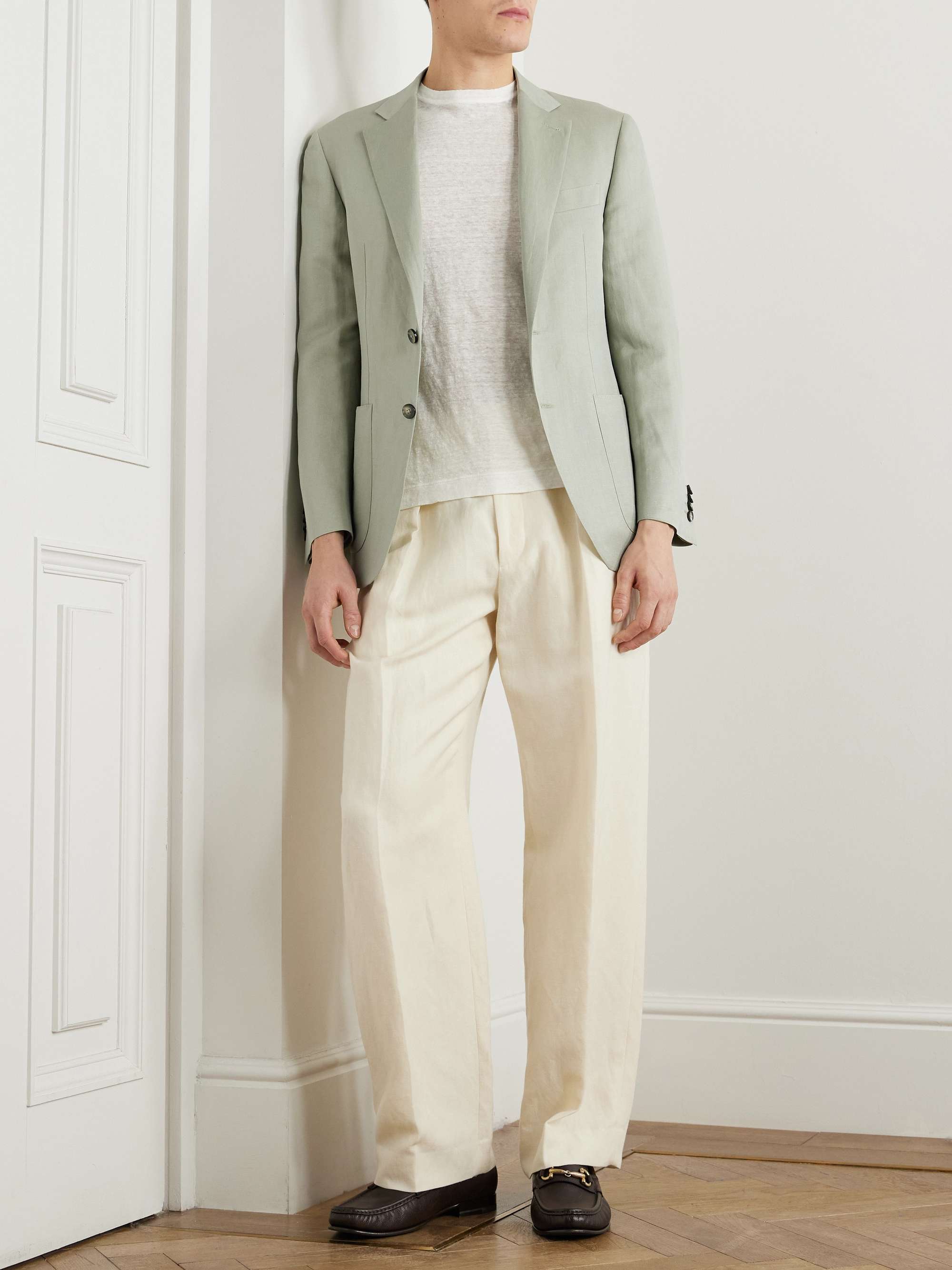 Kei Unstructured Linen and Silk-Blend Blazer view