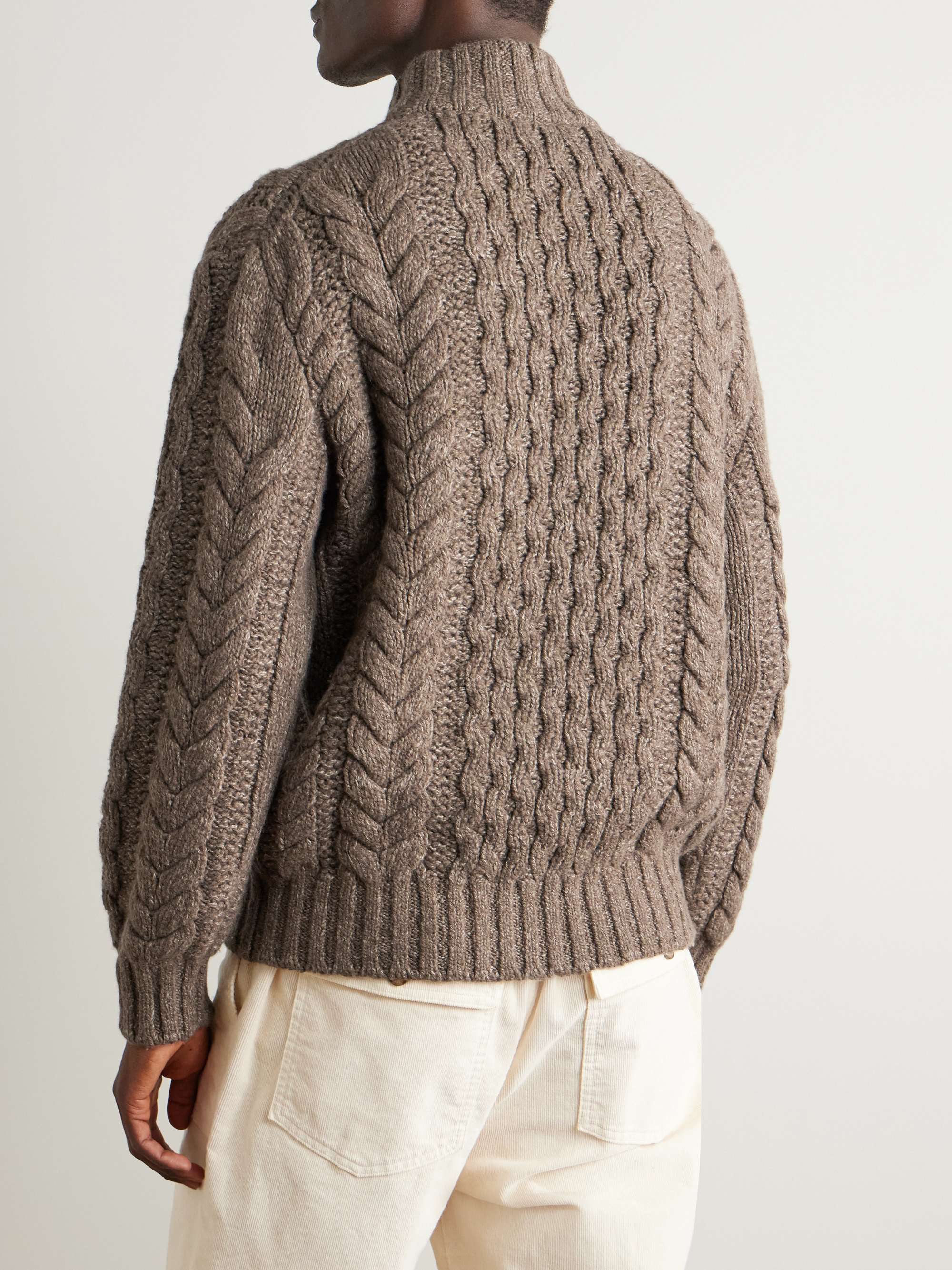 Cable-Knit Cashmere Half-Zip Sweater view