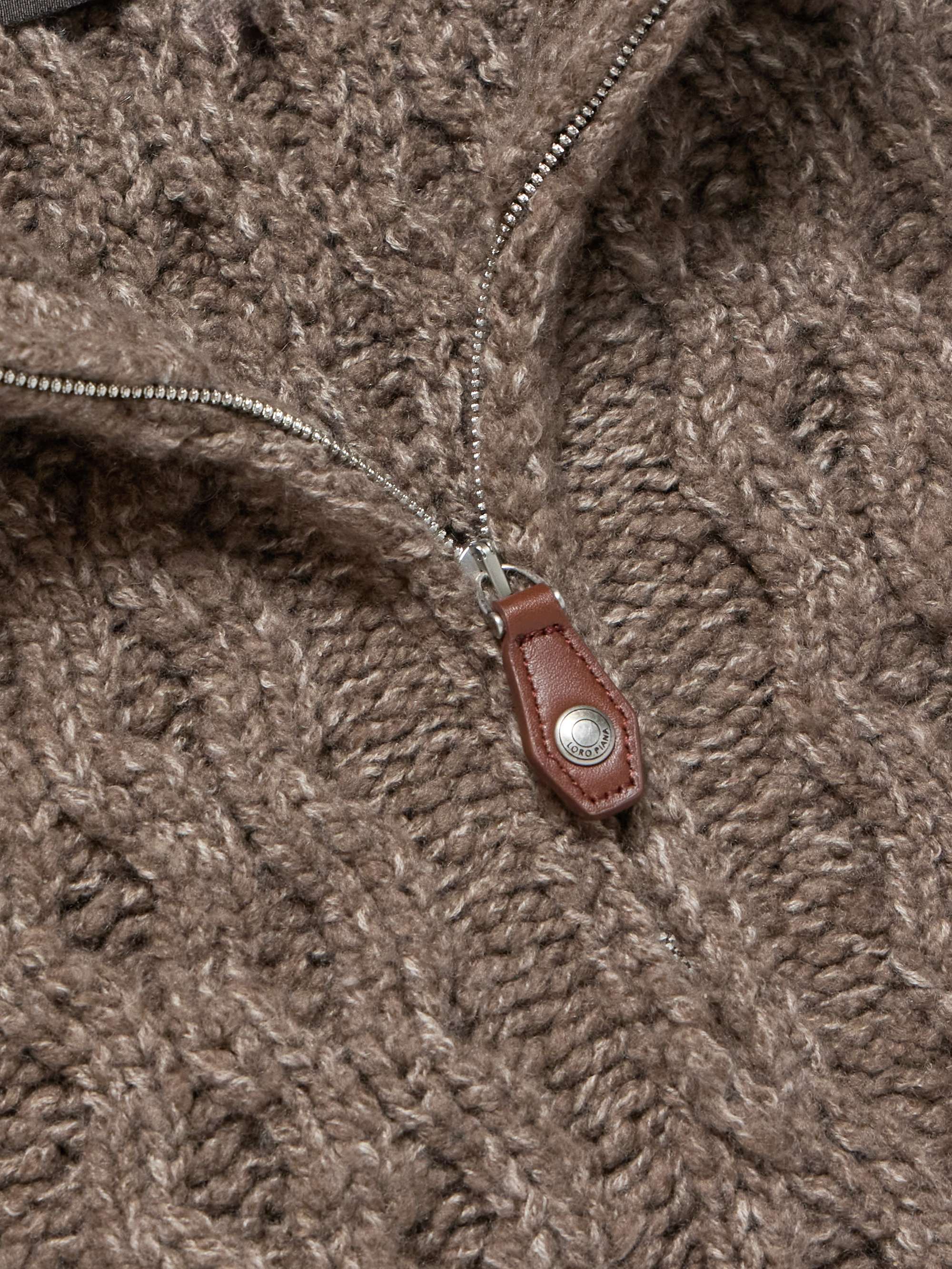 Cable-Knit Cashmere Half-Zip Sweater view