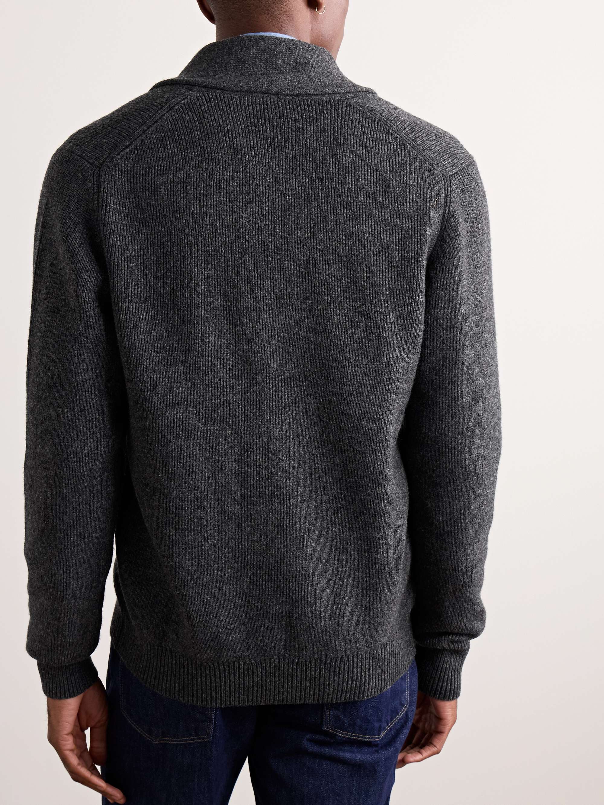 Shawl-Collar Wool-Blend Cardigan view