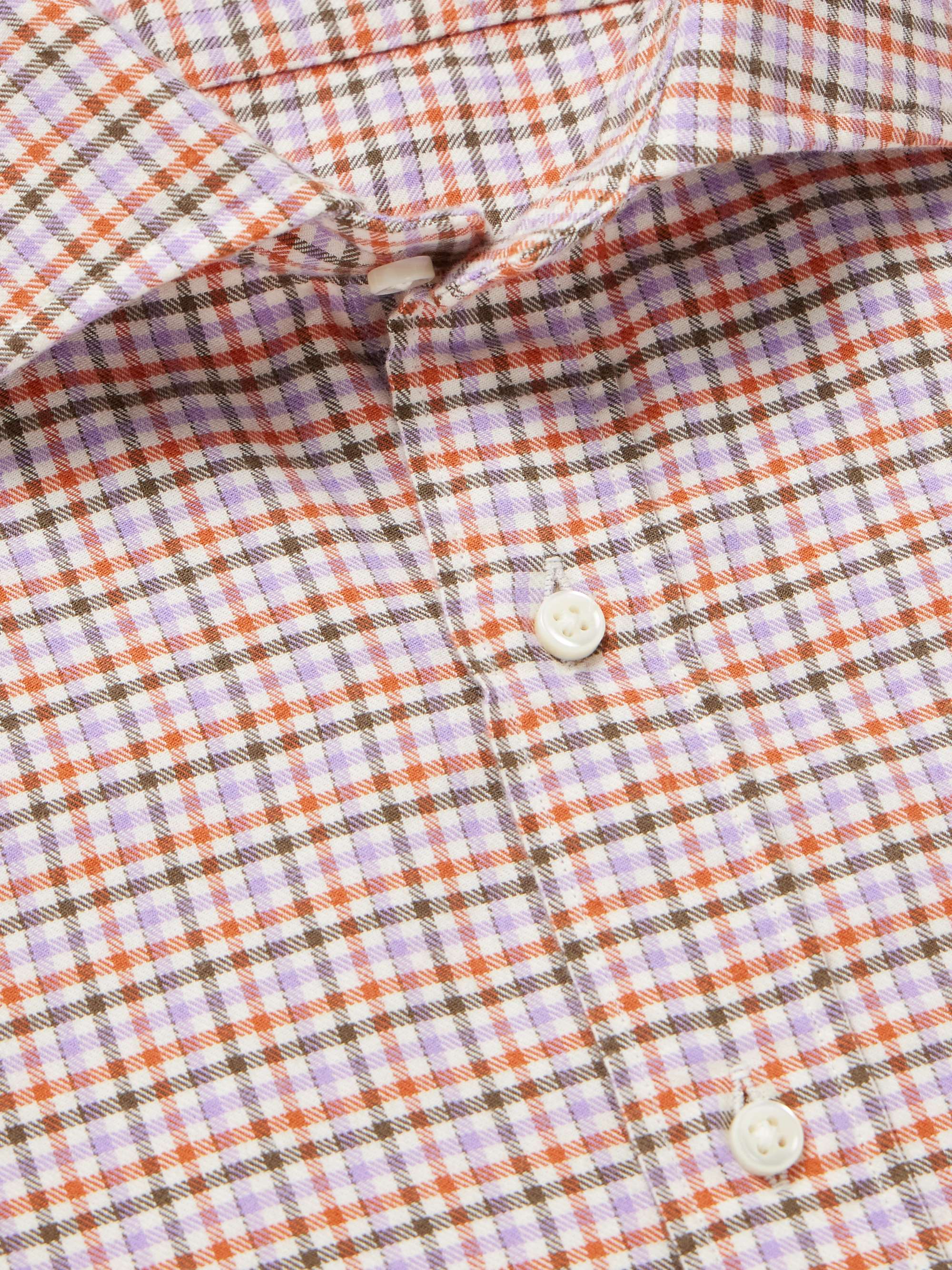 Slim-Fit Spread-Collar Cotton-Twill Shirt view