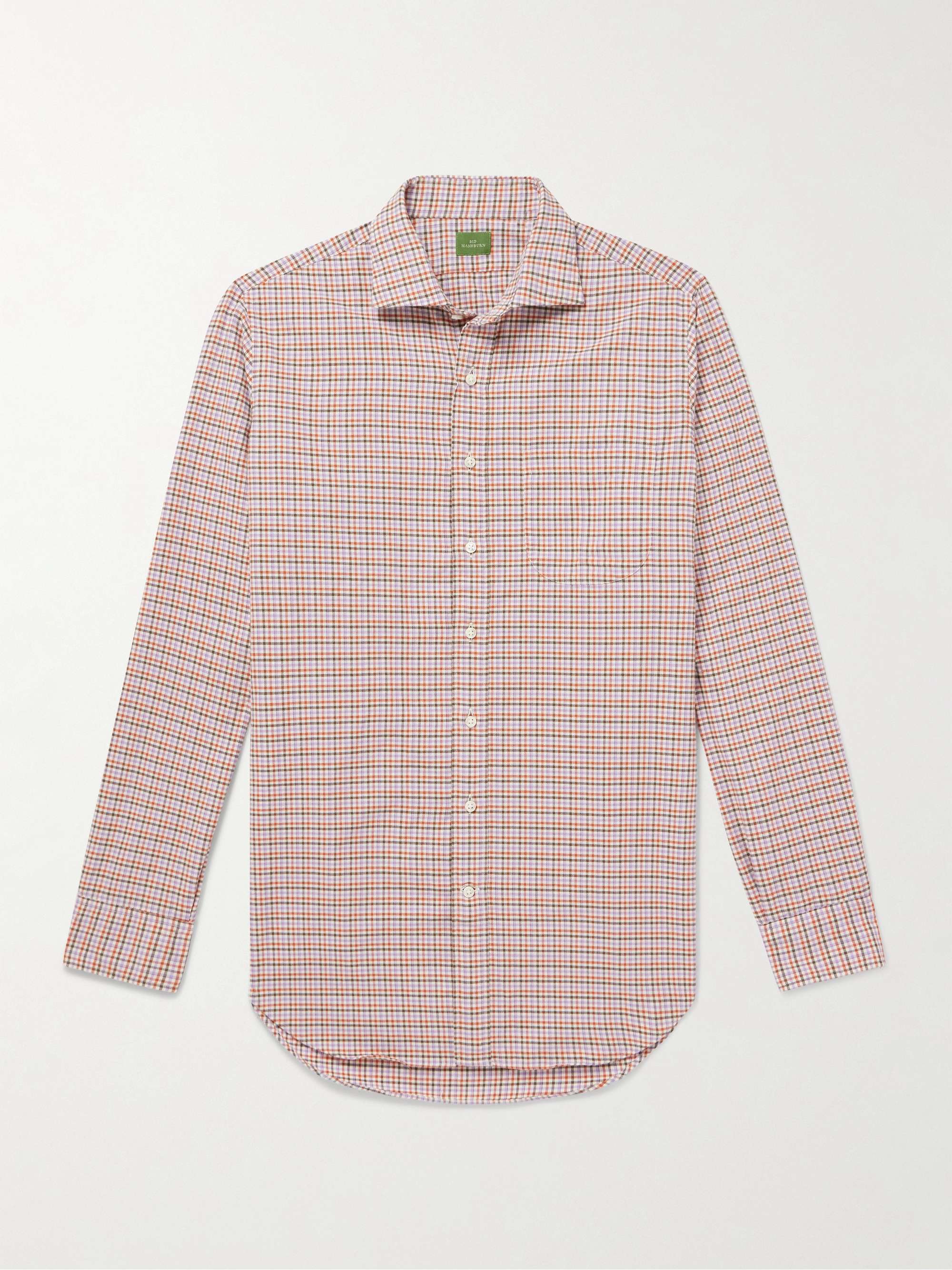 Slim-Fit Spread-Collar Cotton-Twill Shirt view