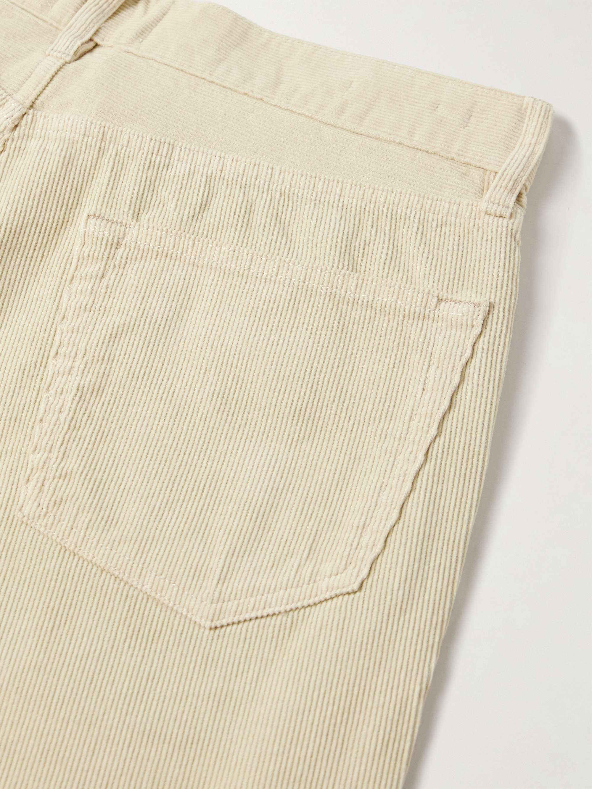 Slim-Fit Straight-Leg Garment-Dyed Cotton-Corduroy Trousers view
