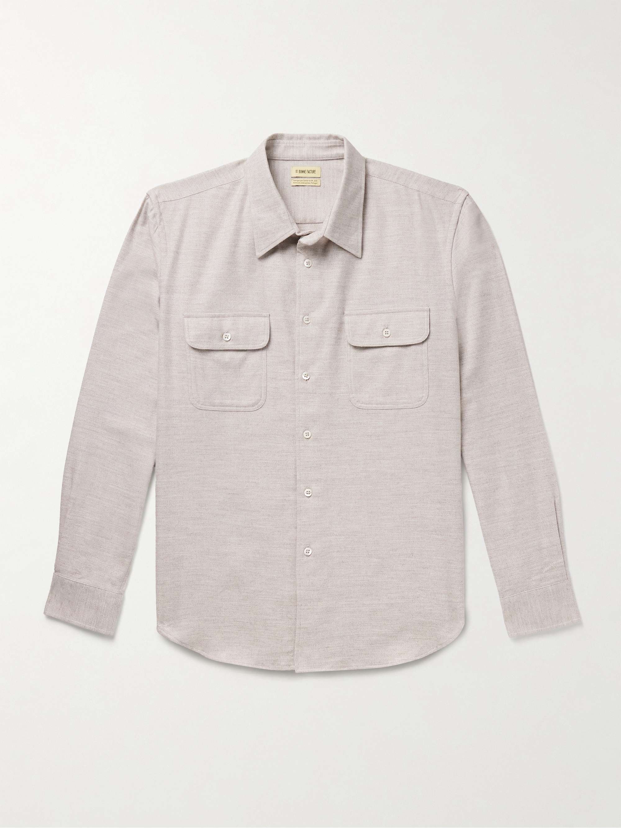 Cotton and Yak-Blend Twill Shirt view