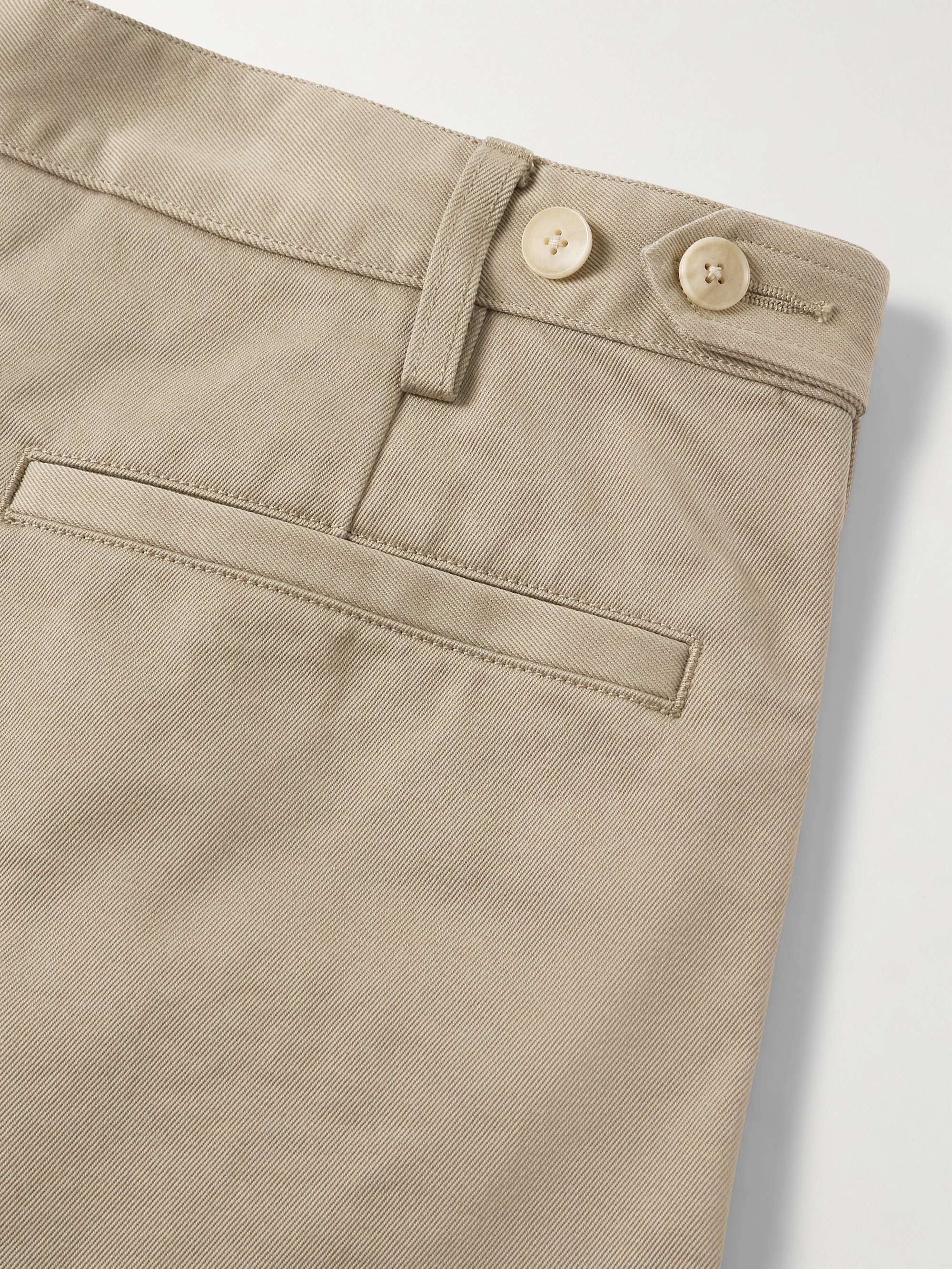 Finx Straight-Leg Pleated Cotton-Twill Trousers view