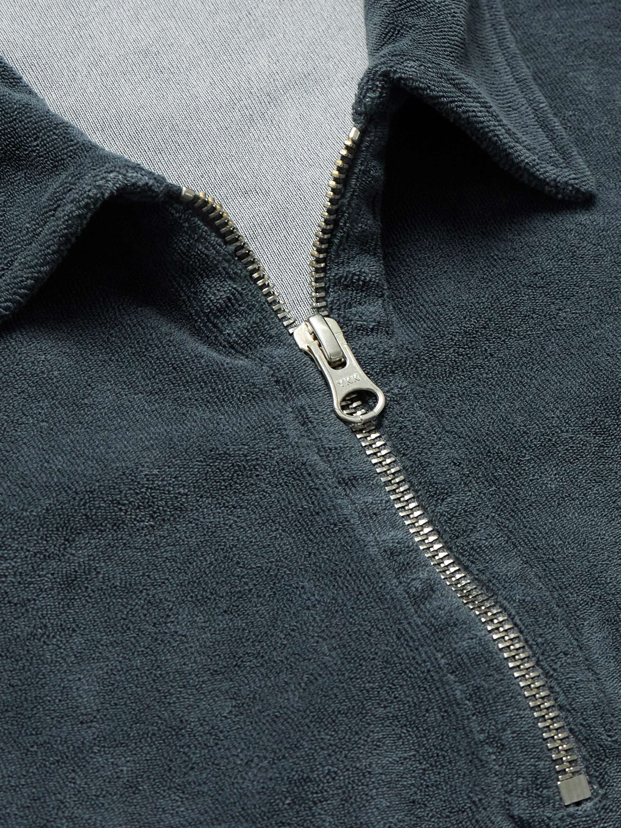 Cotton-Blend Terry Half-Zip Sweatshirt view