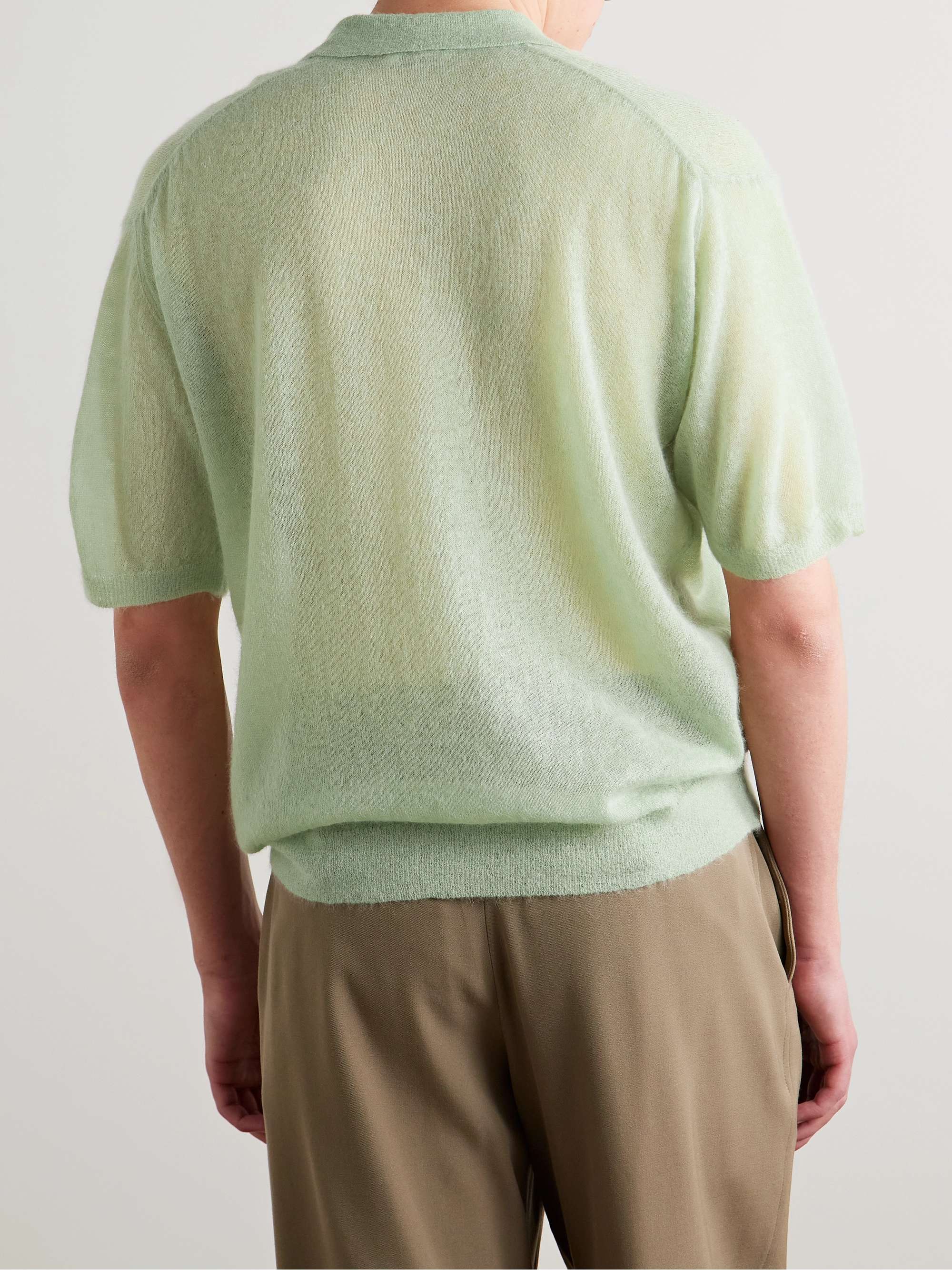 Mohair and Nylon-Blend Polo Shirt view