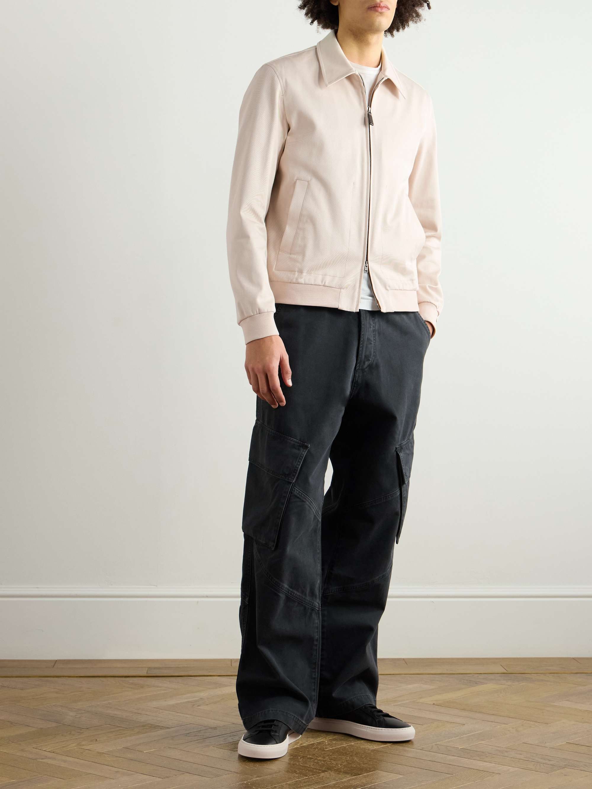 Cotton-Blend Twill Bomber Jacket view