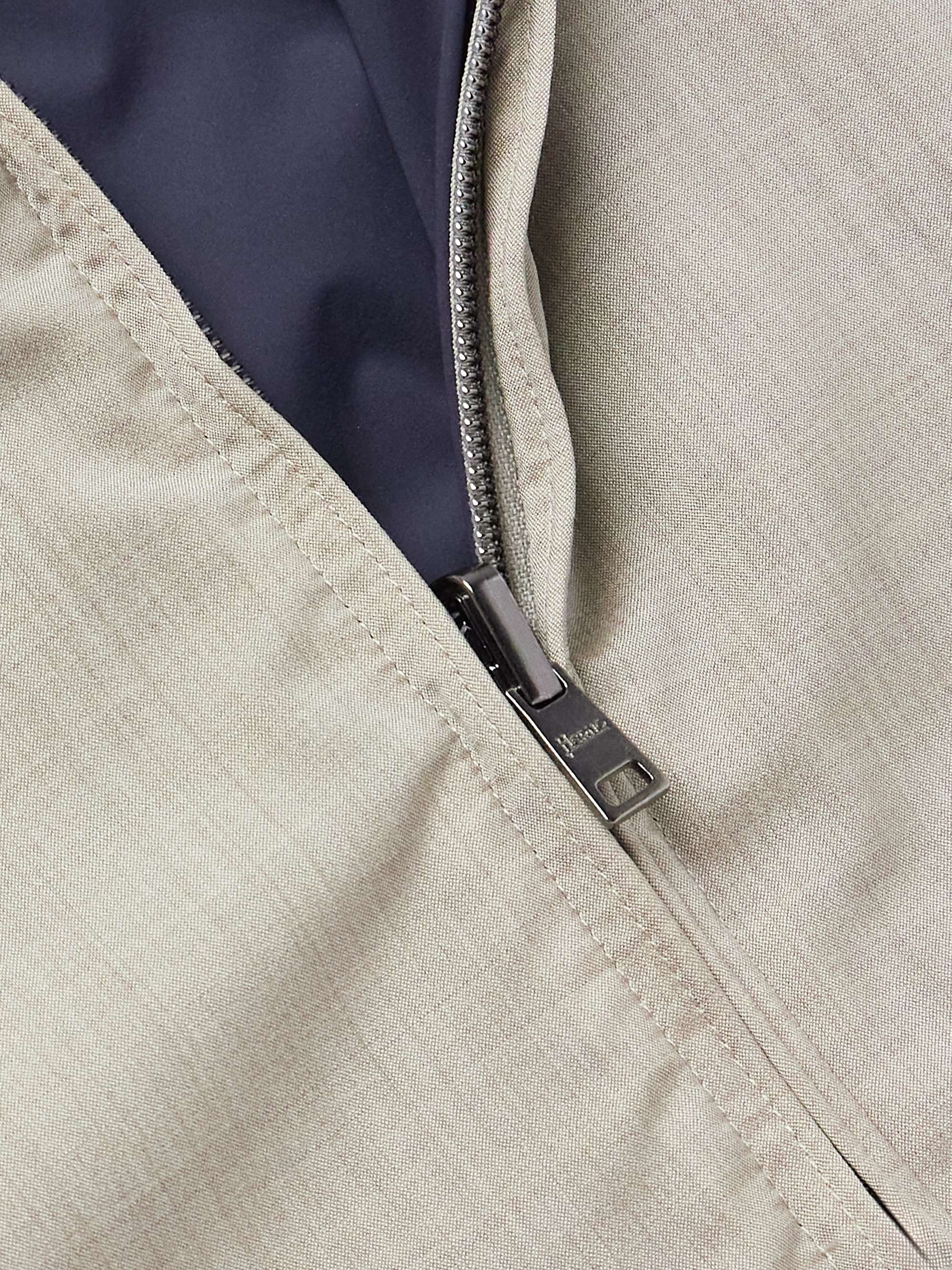 Reversible Virgin Wool and Silk-Blend and Shell Hooded Jacket view