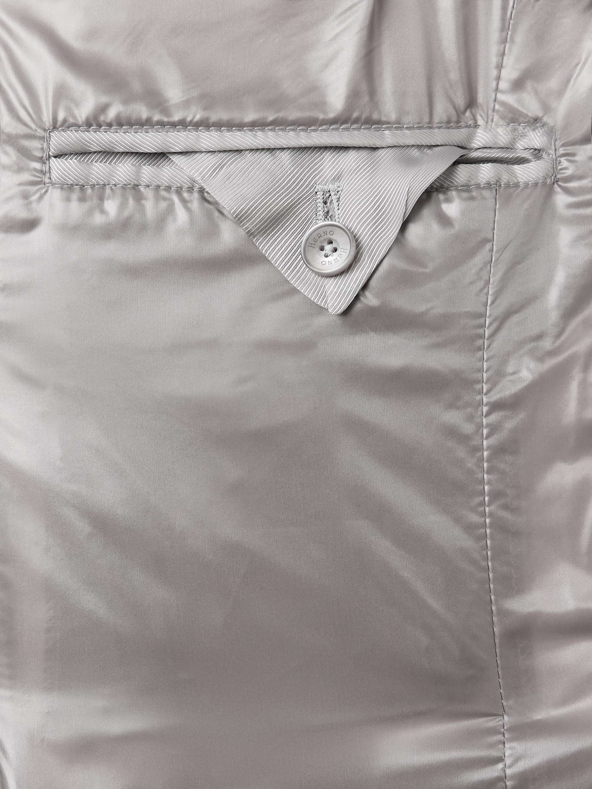 Slim-Fit Padded Quilted Linen Down Blazer view