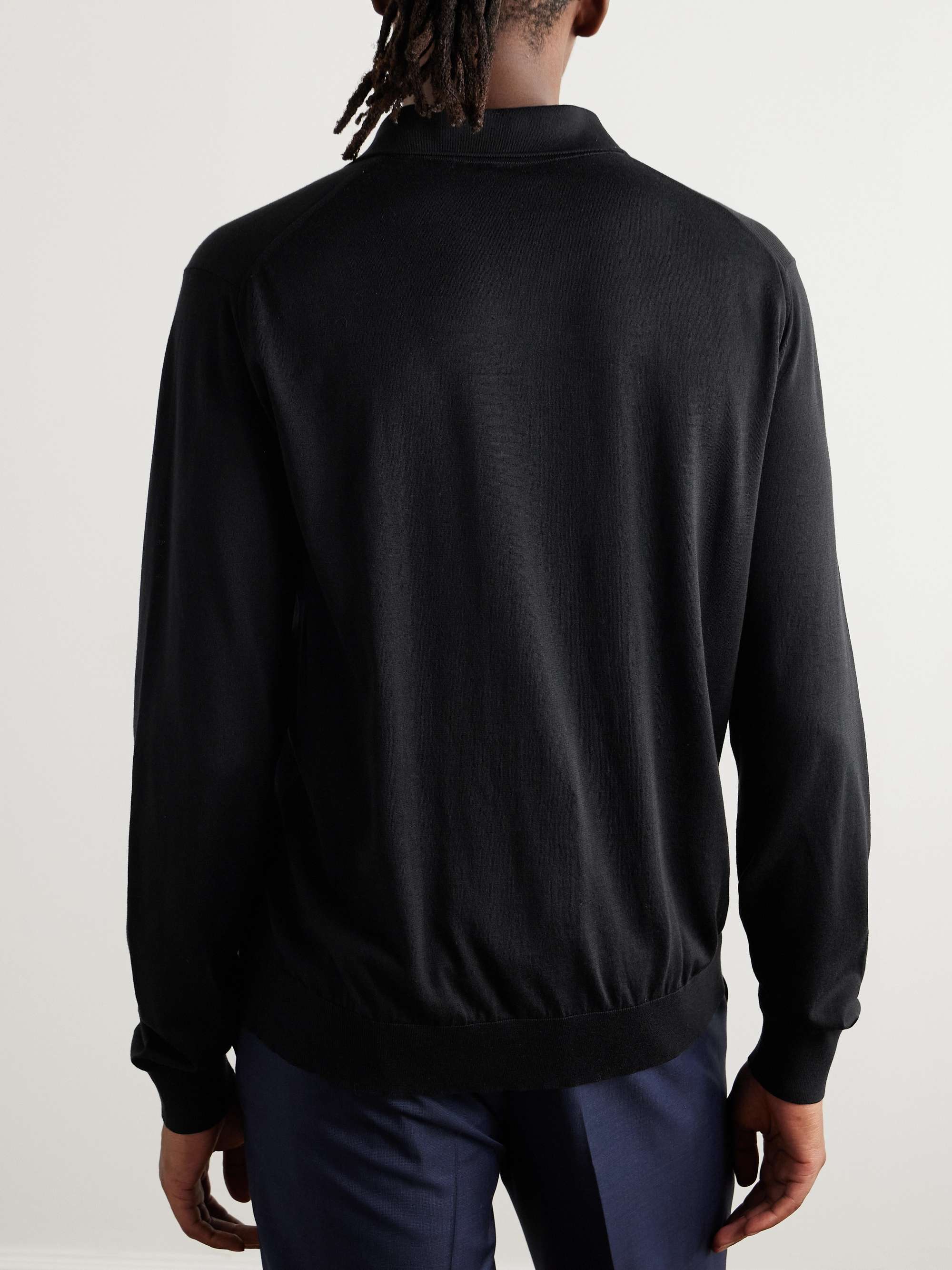 Silk and Cotton-Blend Polo Shirt view