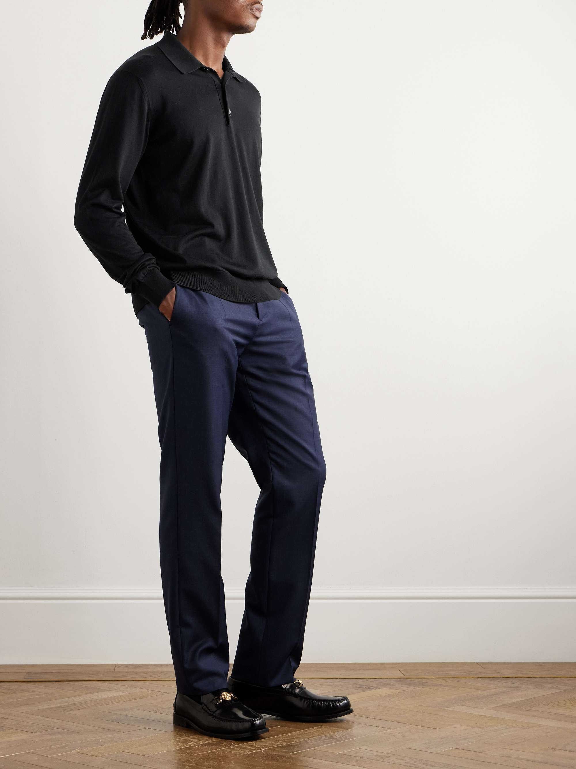 Silk and Cotton-Blend Polo Shirt view