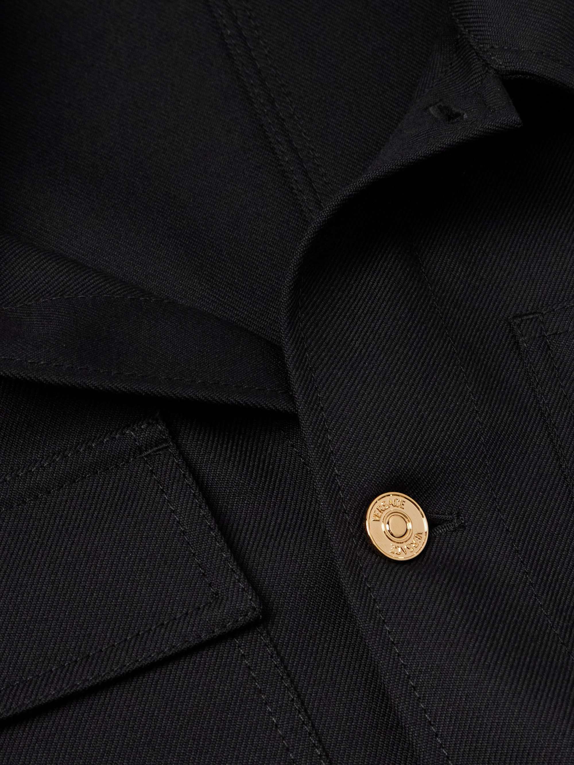 Logo-Appliquèd Wool Shirt Jacket view