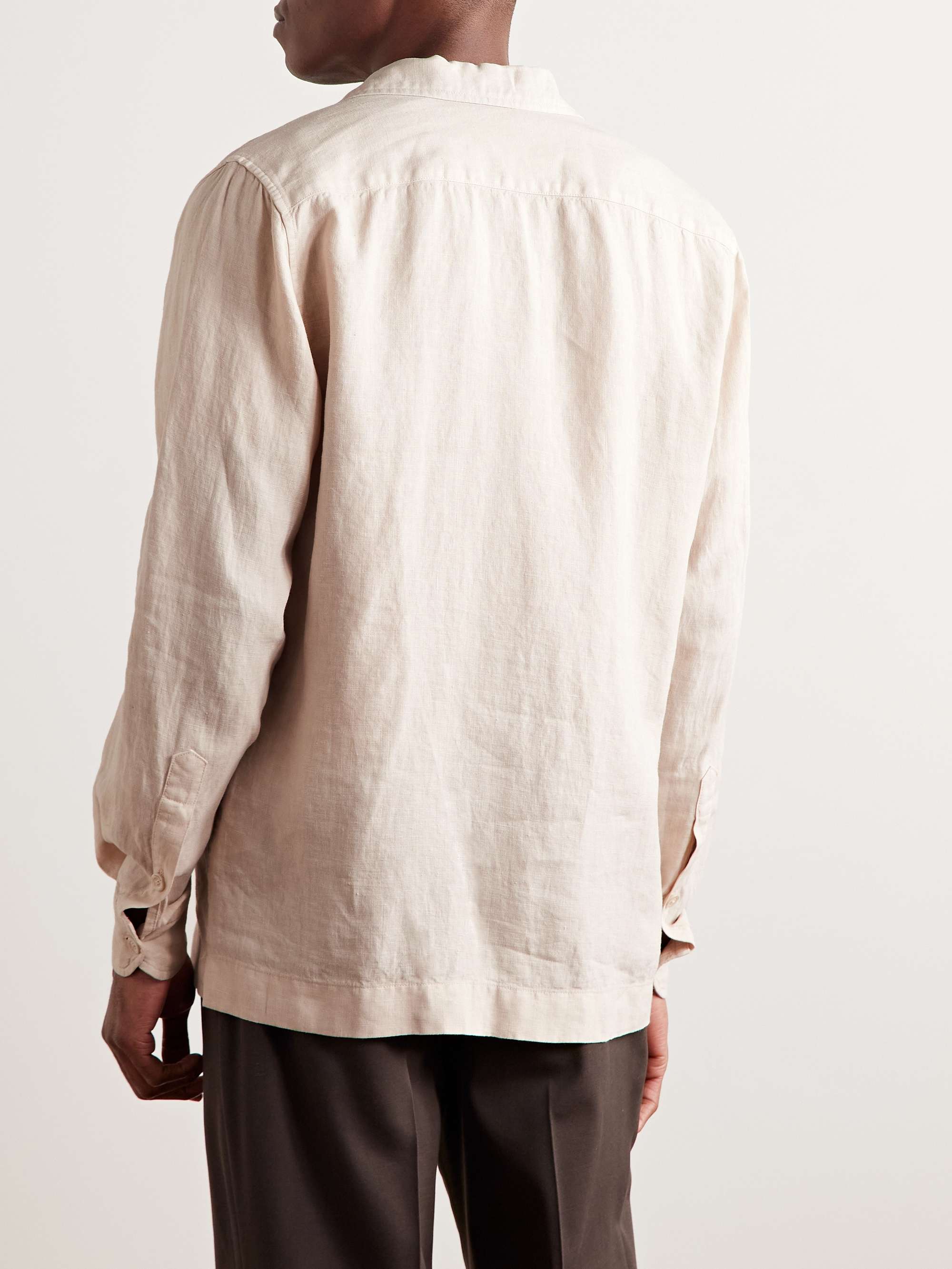Camp-Collar Linen Overshirt view