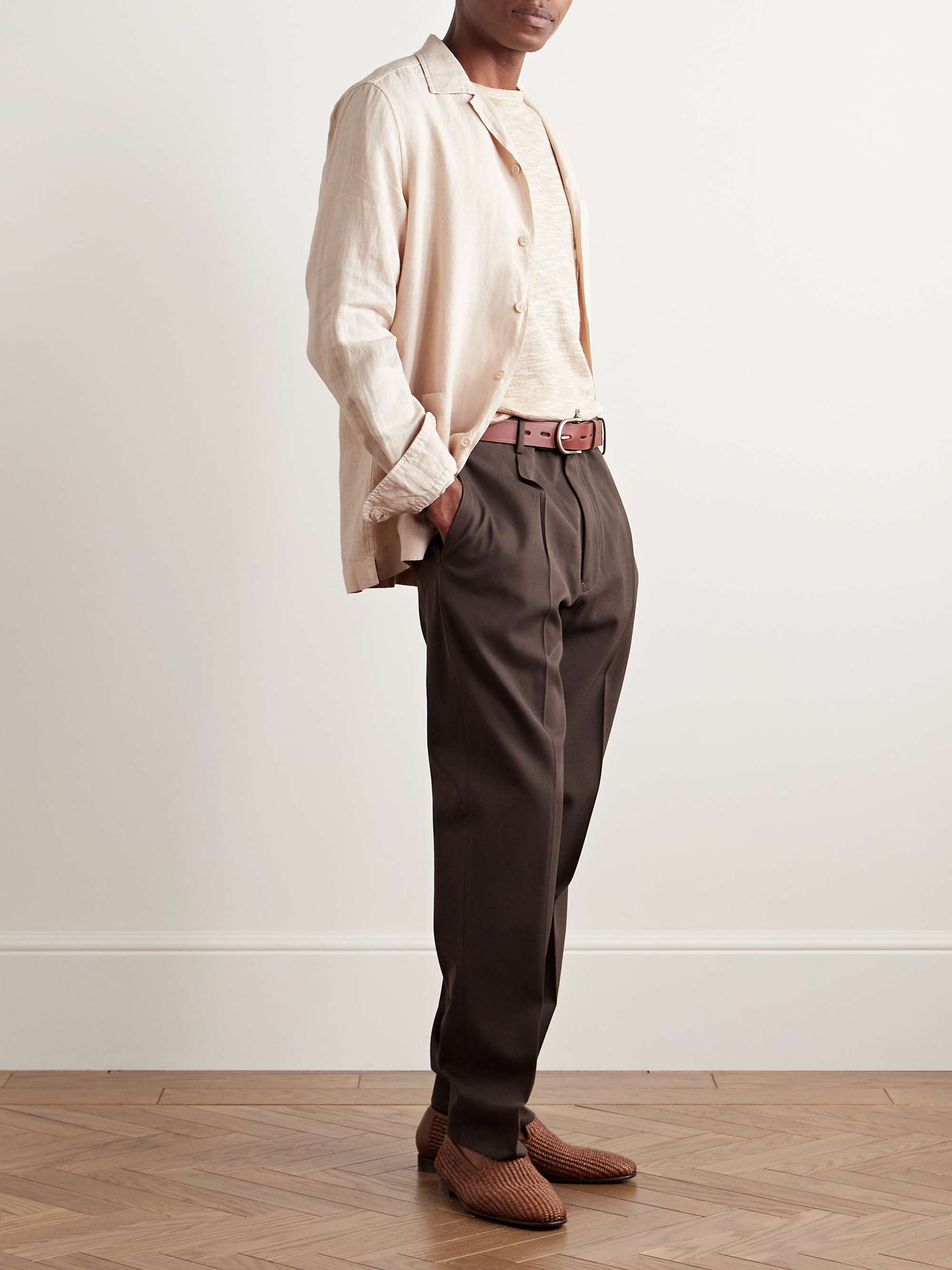 Camp-Collar Linen Overshirt view