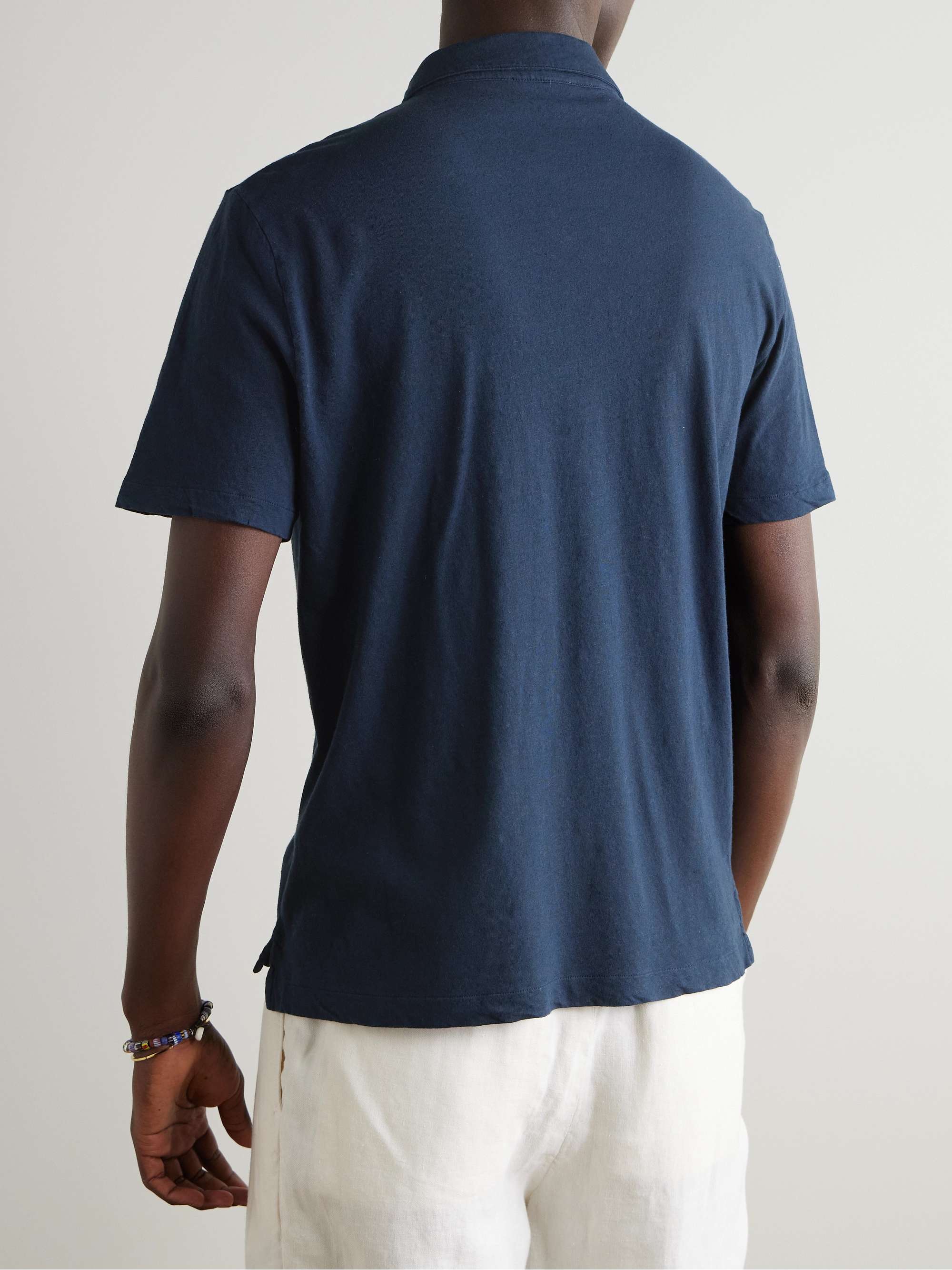 Cotton and Linen-Blend Polo Shirt view
