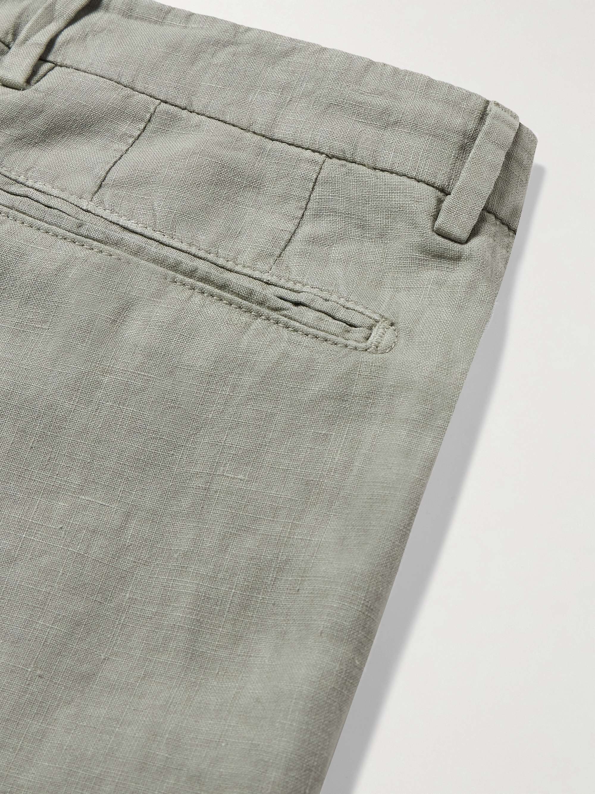 Slim-Fit Straight-Leg Linen Trousers view