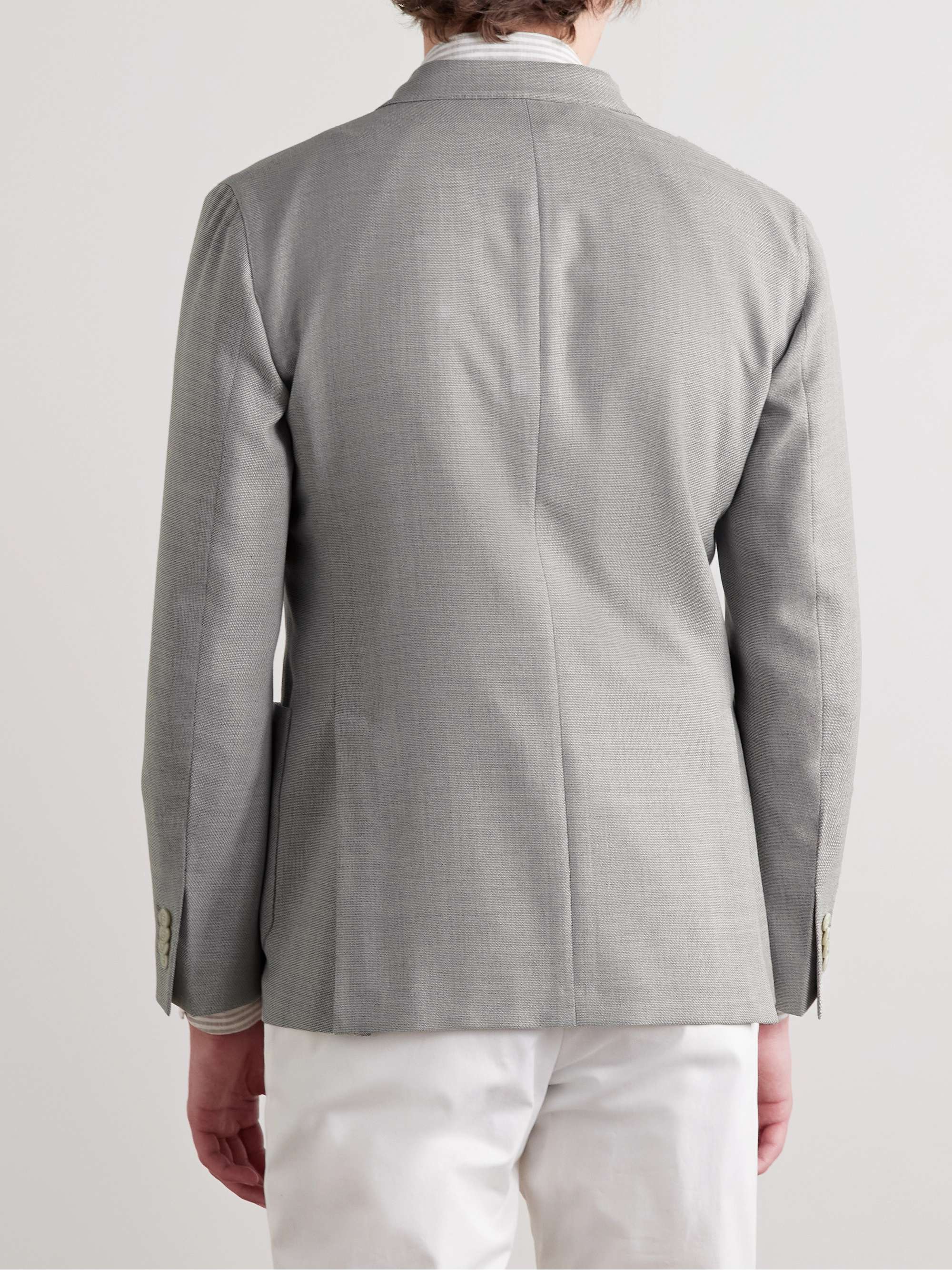 Unstructured Double-Breasted Virgin Wool Blazer view