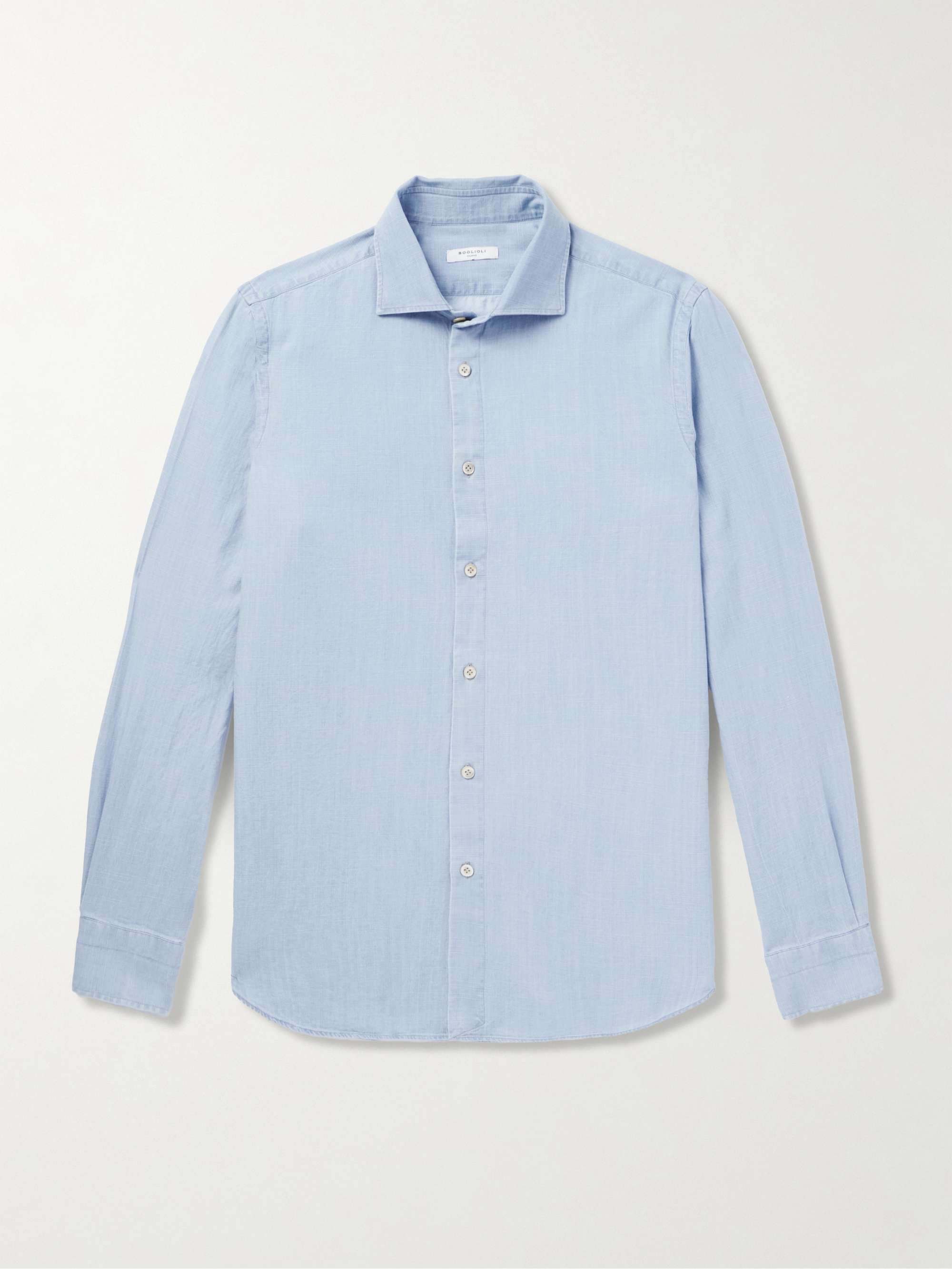 Cutaway-Collar Cotton-Chambray Shirt view