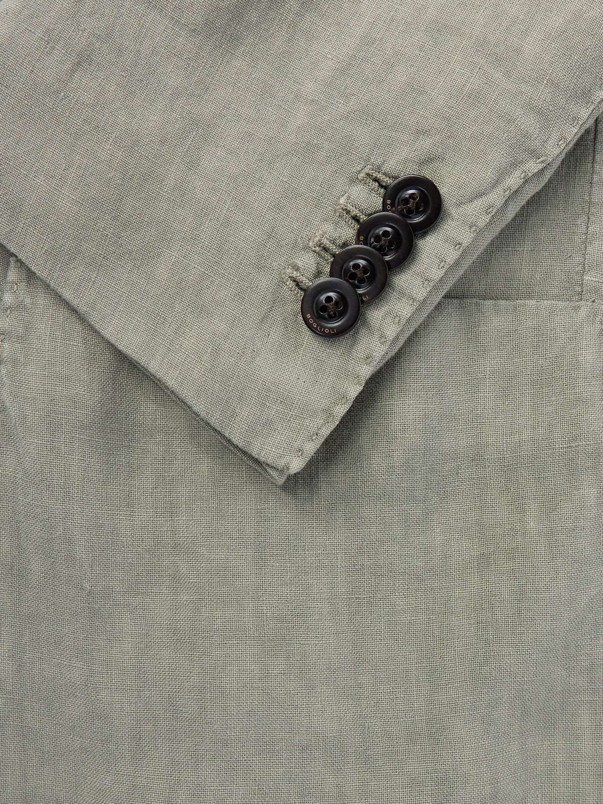 Double-Breasted Garment-Dyed Linen Suit Jacket view