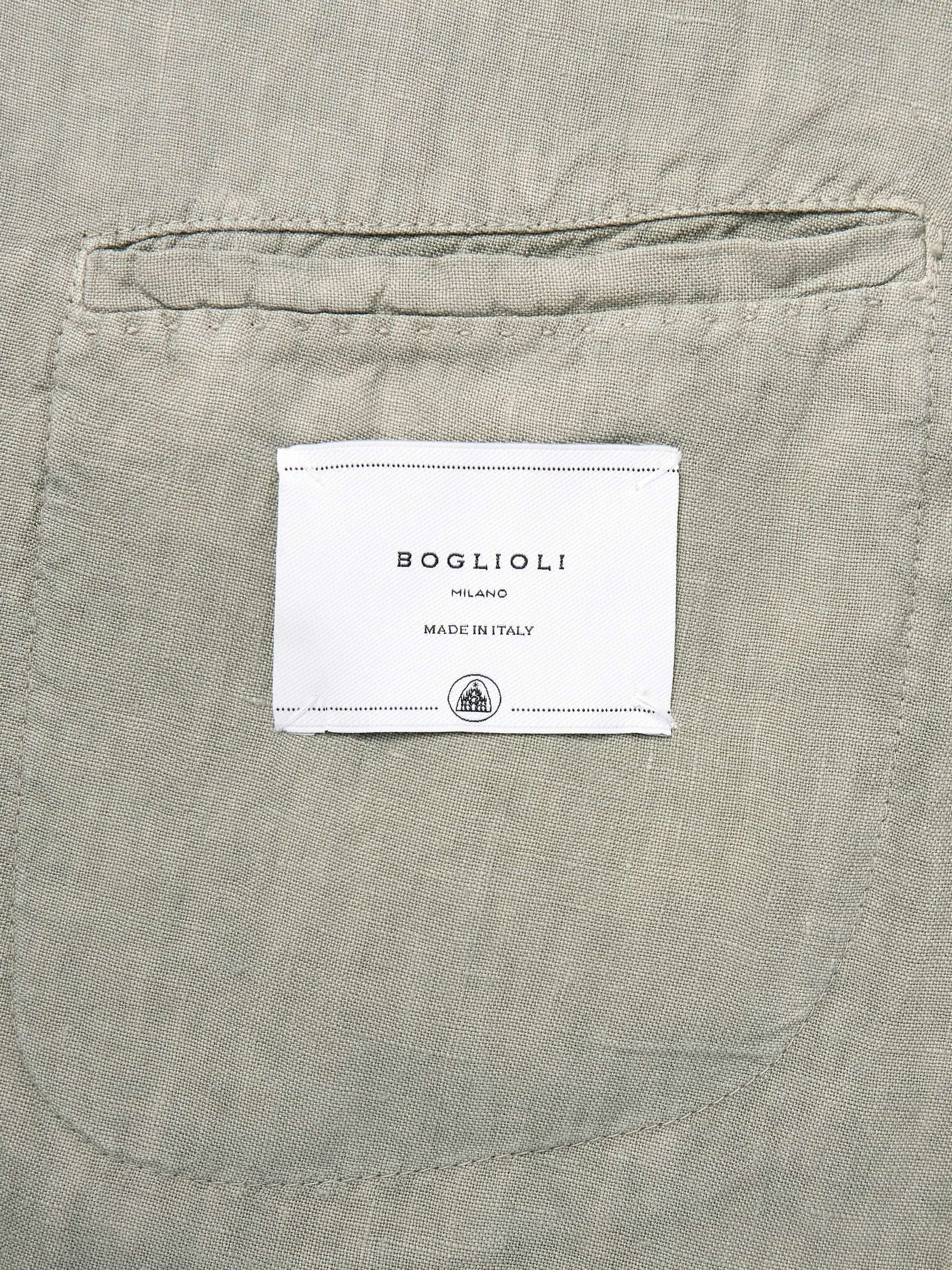 Double-Breasted Garment-Dyed Linen Suit Jacket view