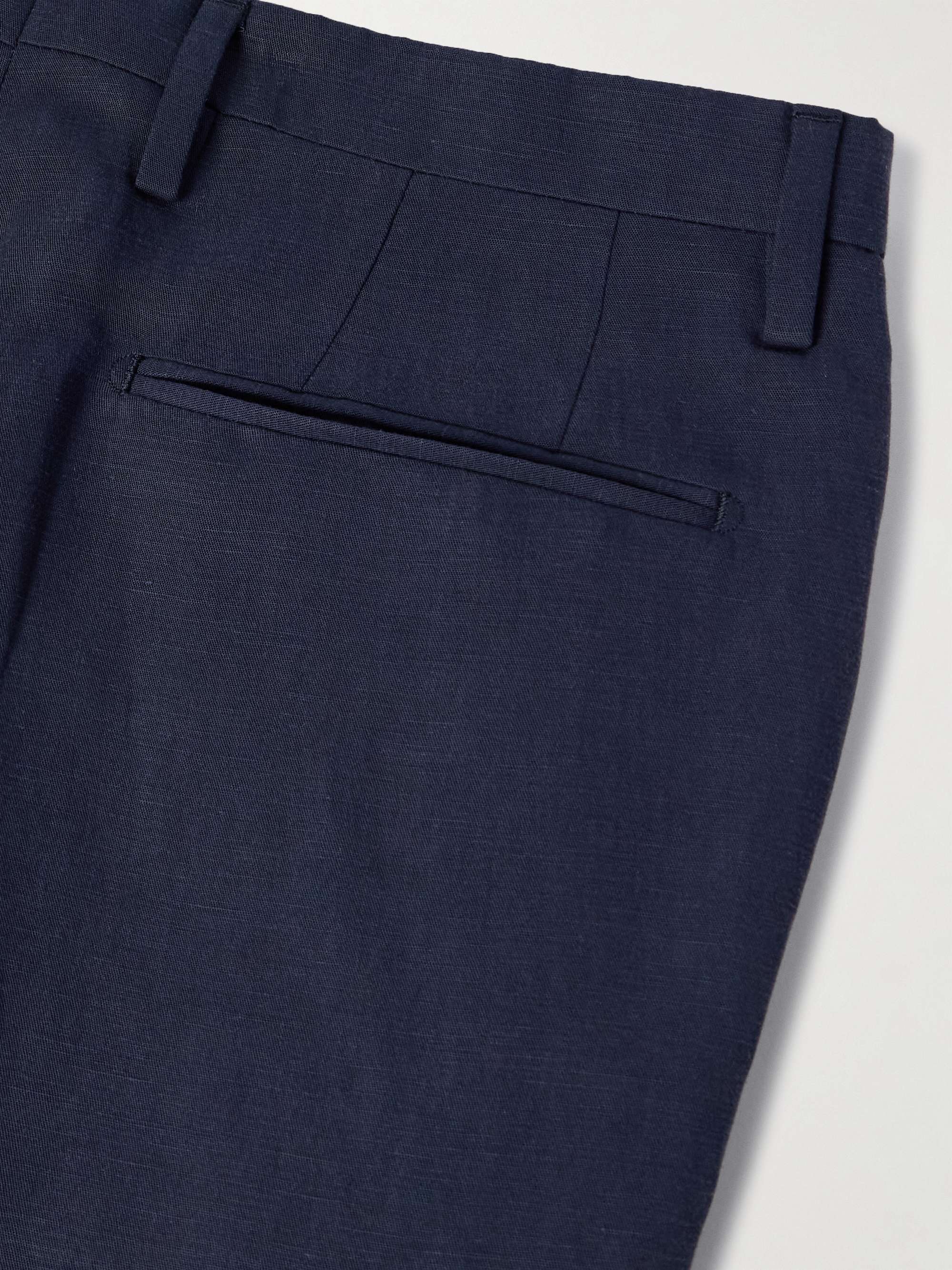 Straight-Leg Lyocell and Linen-Blend Twill Suit Trousers view