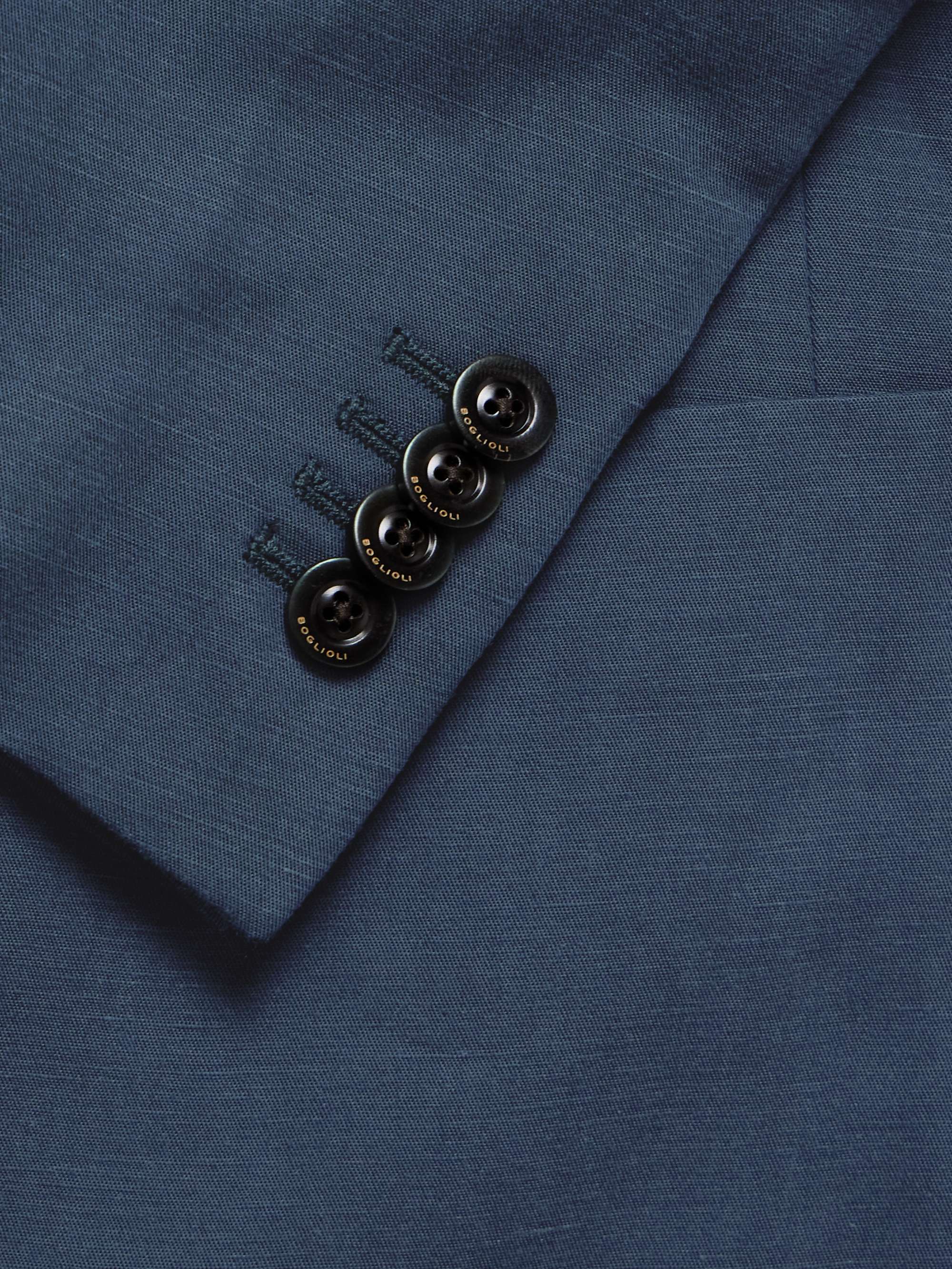 Double-Breasted Lyocell and Linen-Blend Suit Jacket view