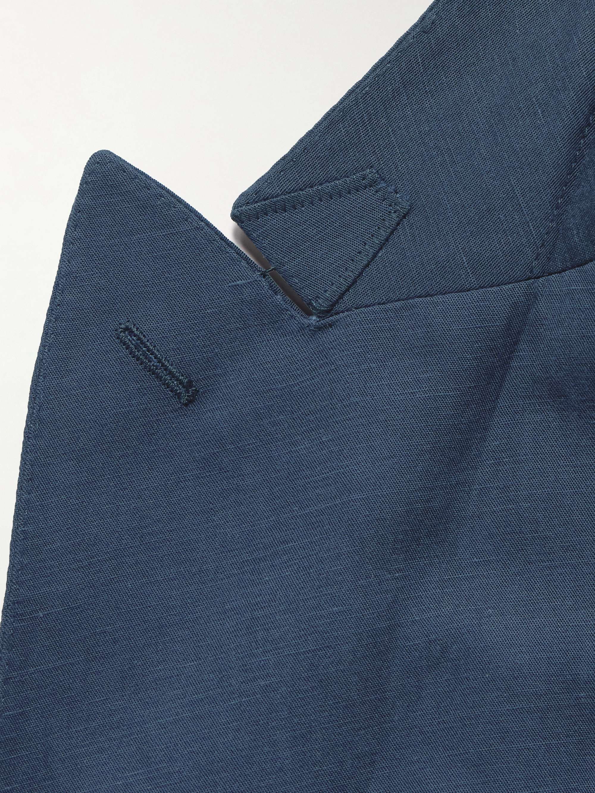 Double-Breasted Lyocell and Linen-Blend Suit Jacket view