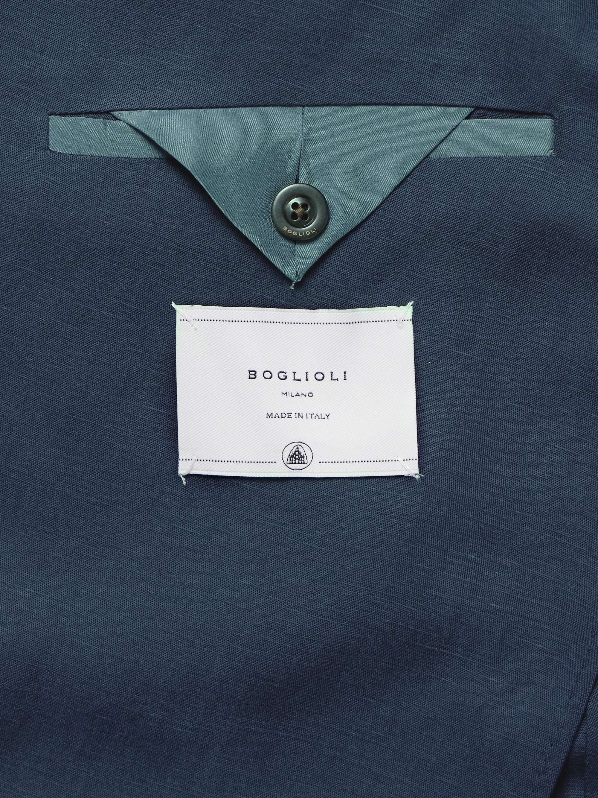 Double-Breasted Lyocell and Linen-Blend Suit Jacket view