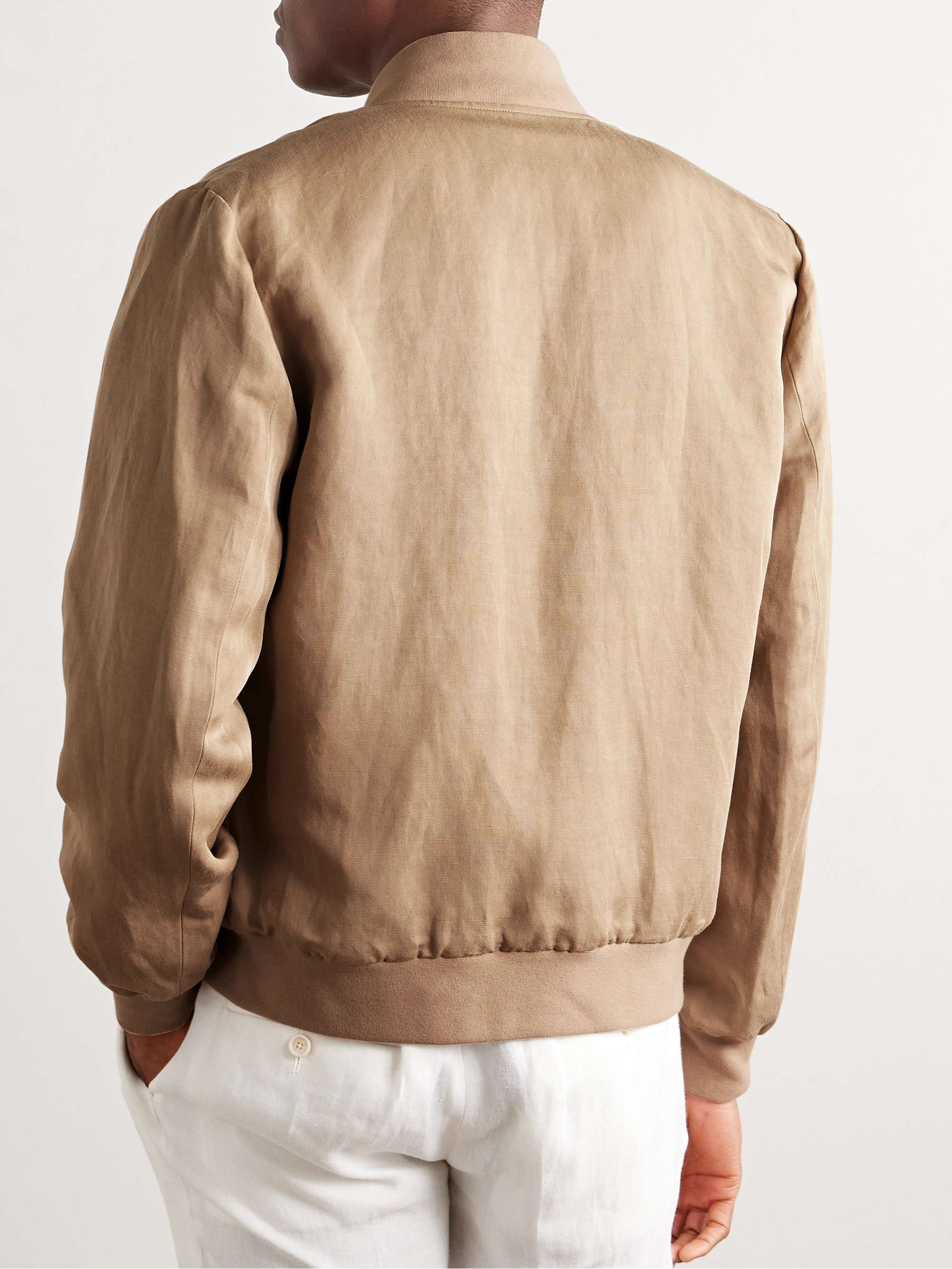 Lyocell and Linen-Blend Bomber Jacket view
