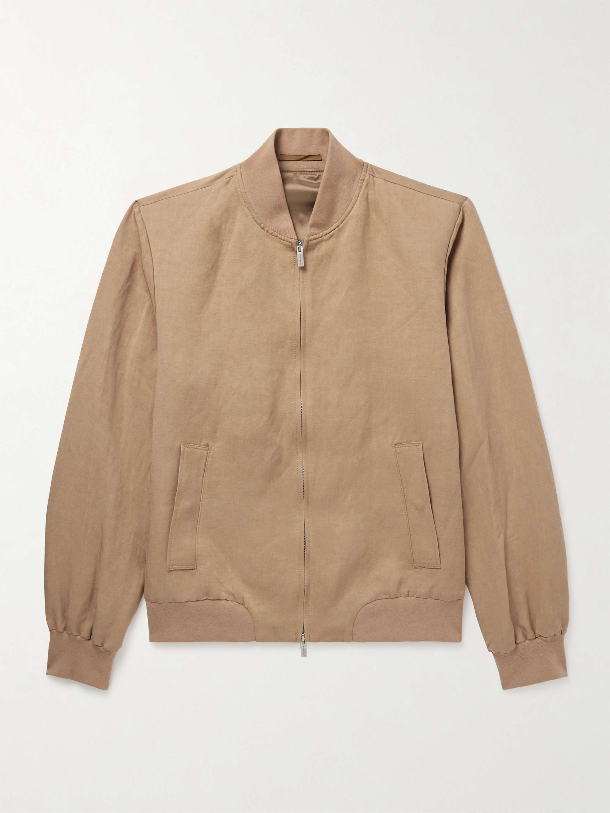 Lyocell and Linen-Blend Bomber Jacket view