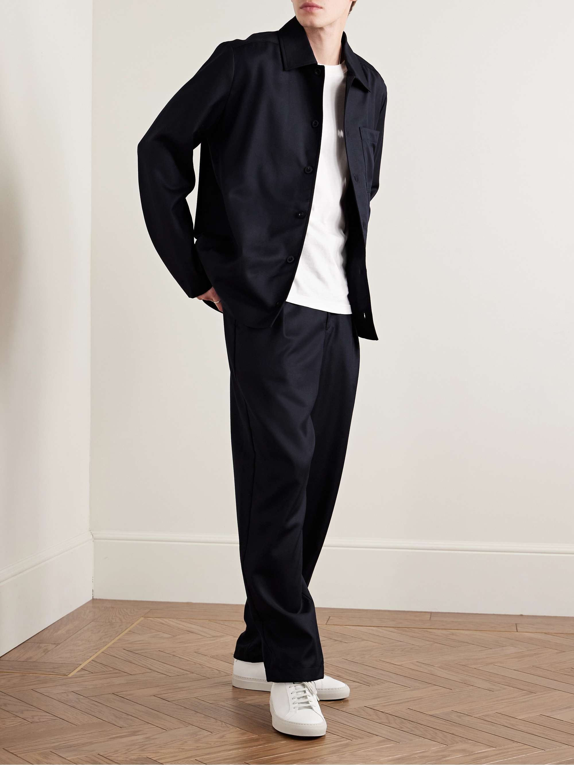 Jeffray Lyocell and Wool-Blend Twill Shirt view