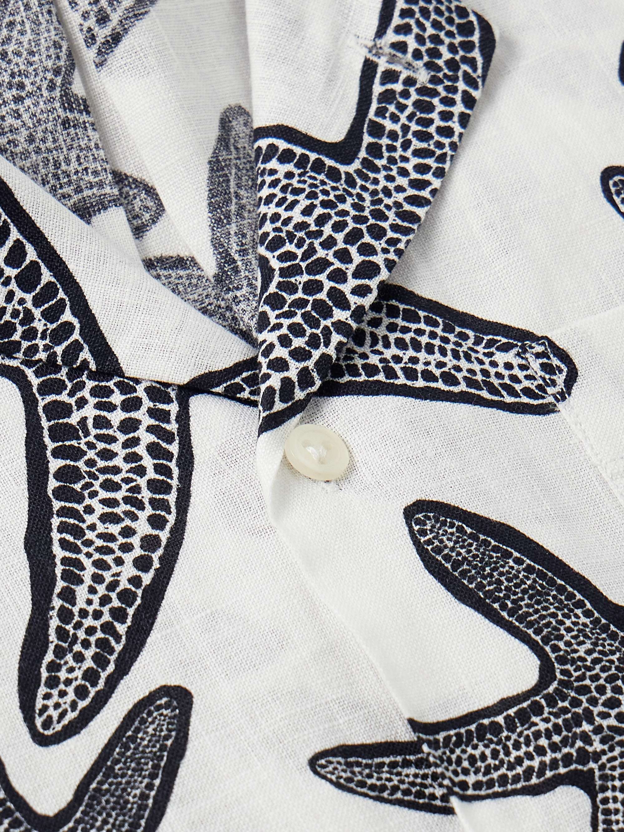 Charli Camp-Collar Printed Linen Shirt view