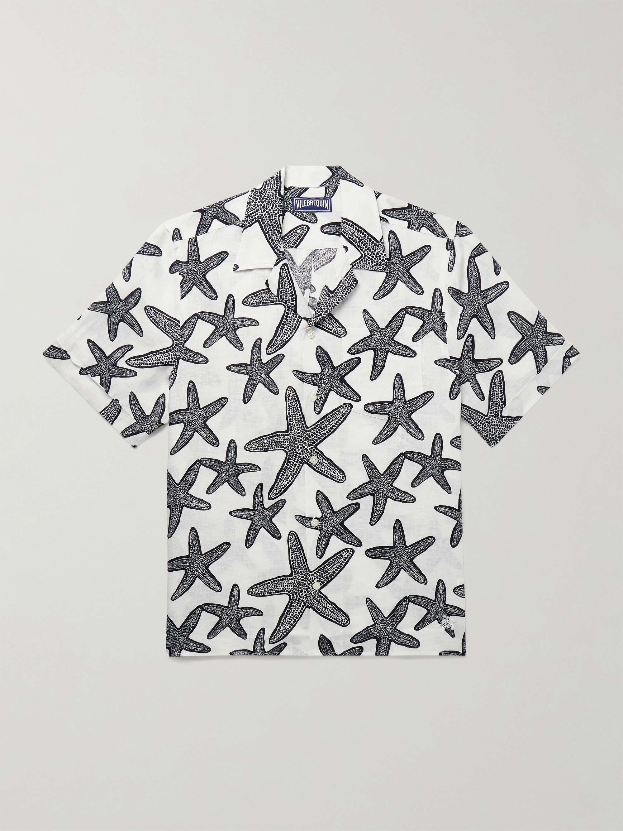 Charli Camp-Collar Printed Linen Shirt view