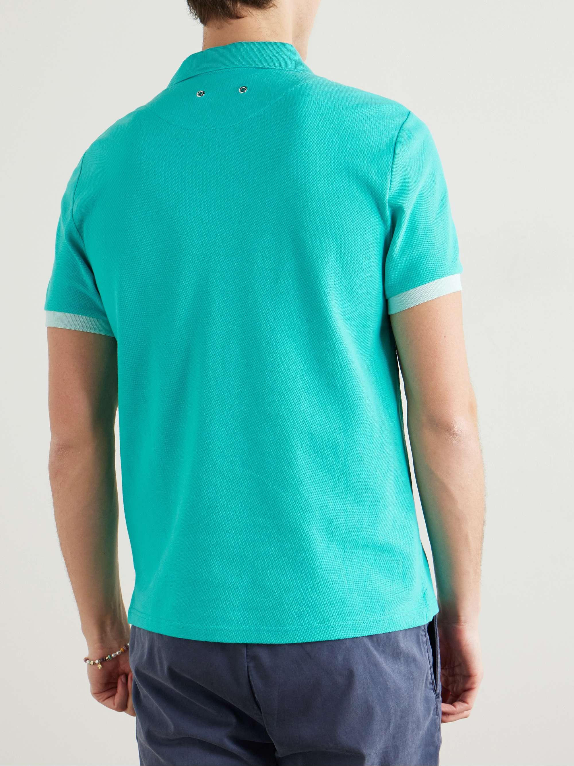 Slim-Fit Logo-Embroidered Organic Cotton-Piqué Polo Shirt view