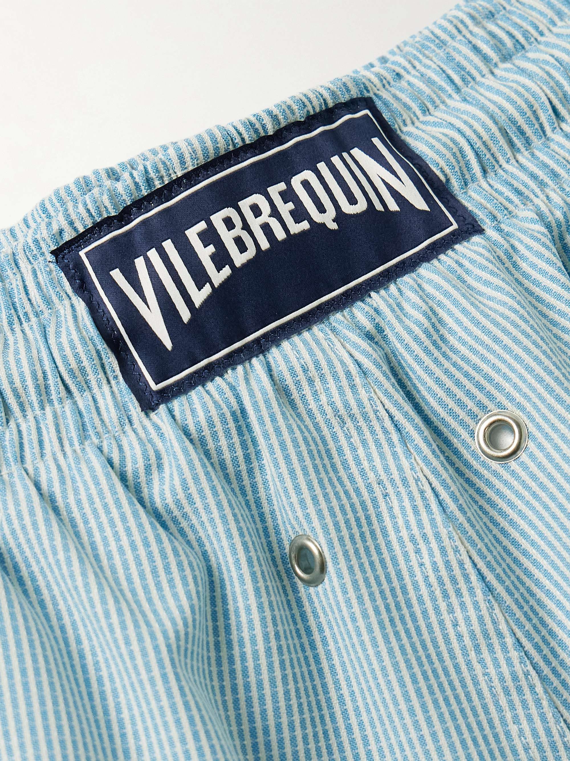 Milton Slim-Fit Short-Length Striped Wool-Blend Swim Shorts view