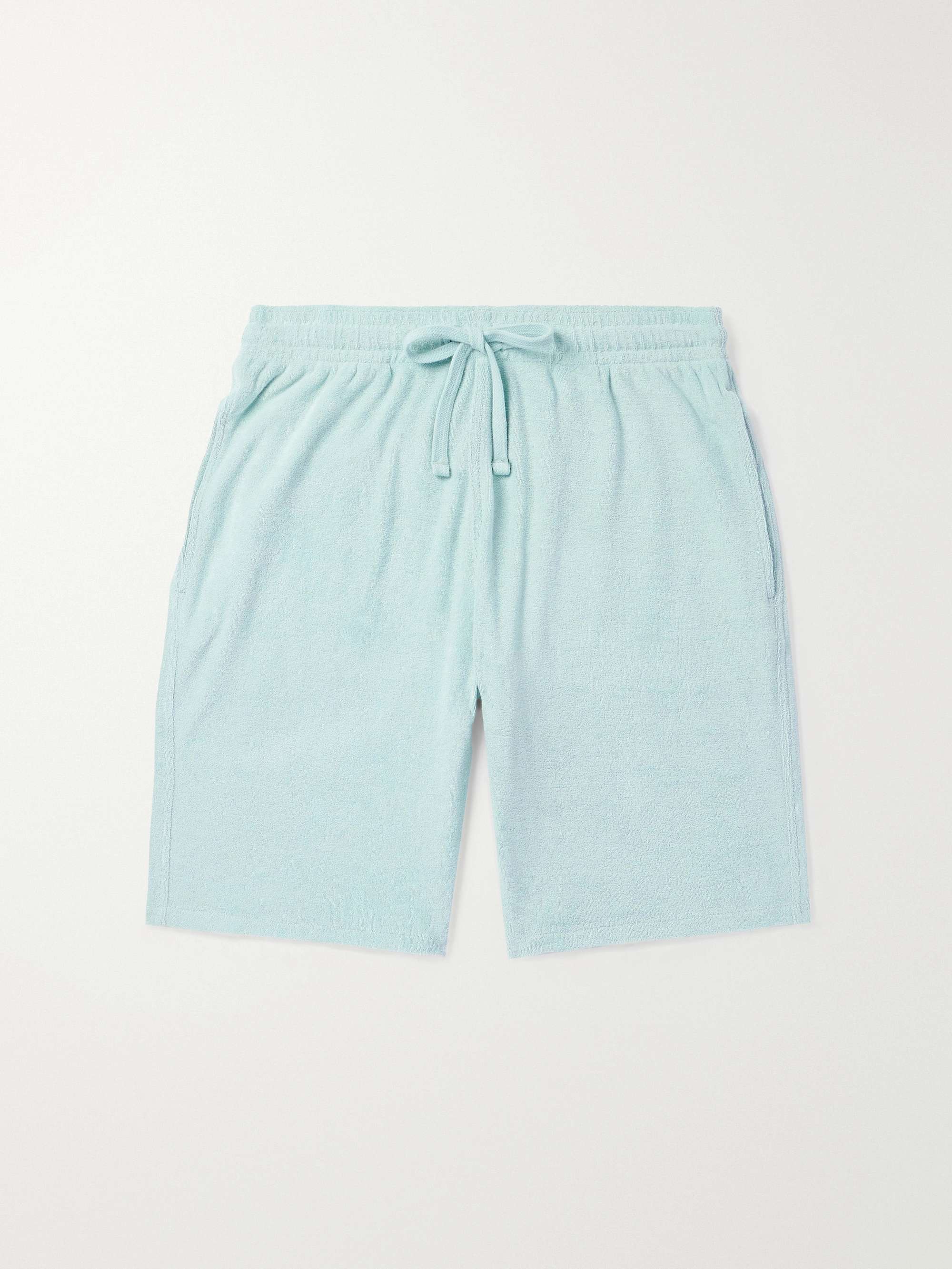 Bolide Straight-Leg Organic Cotton-Blend Terry Drawstring Shorts view