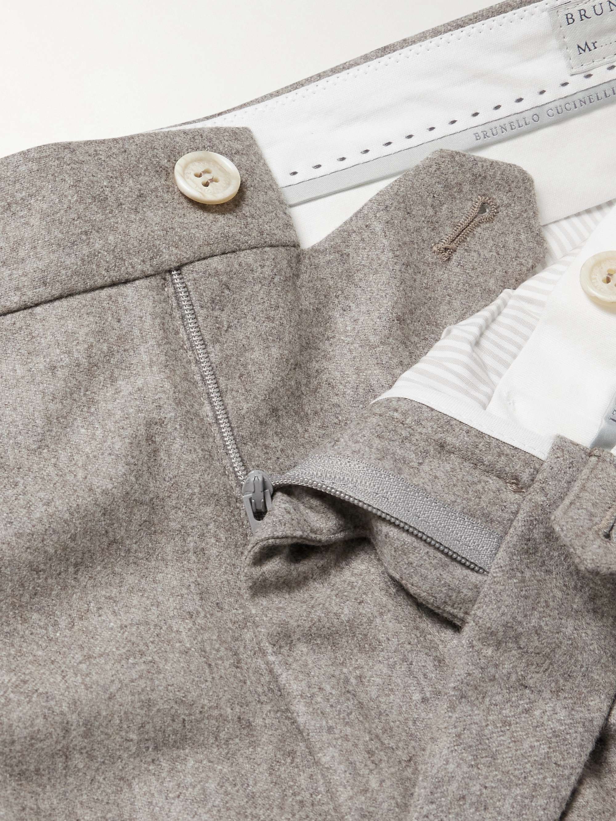 Tapered Pleated Virgin Wool Trousers view
