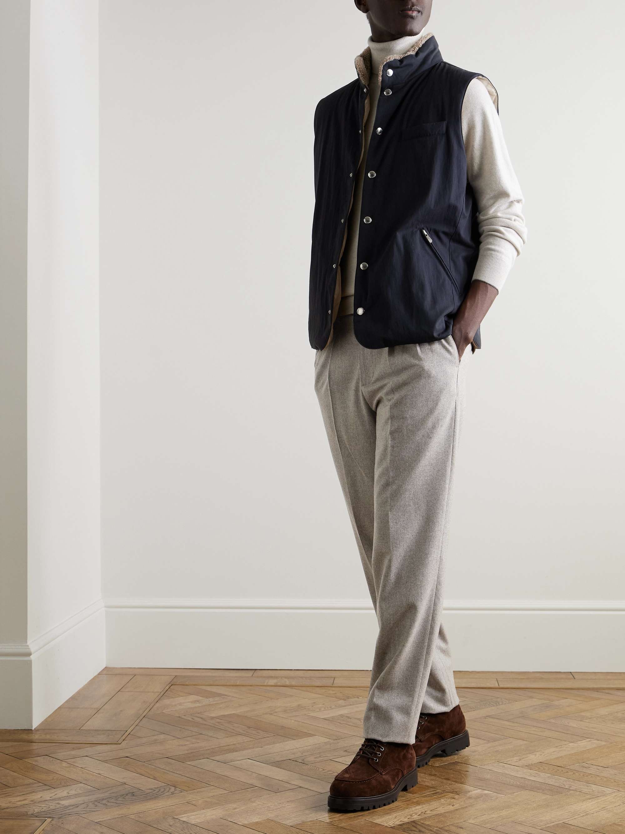 Tapered Pleated Virgin Wool Trousers view