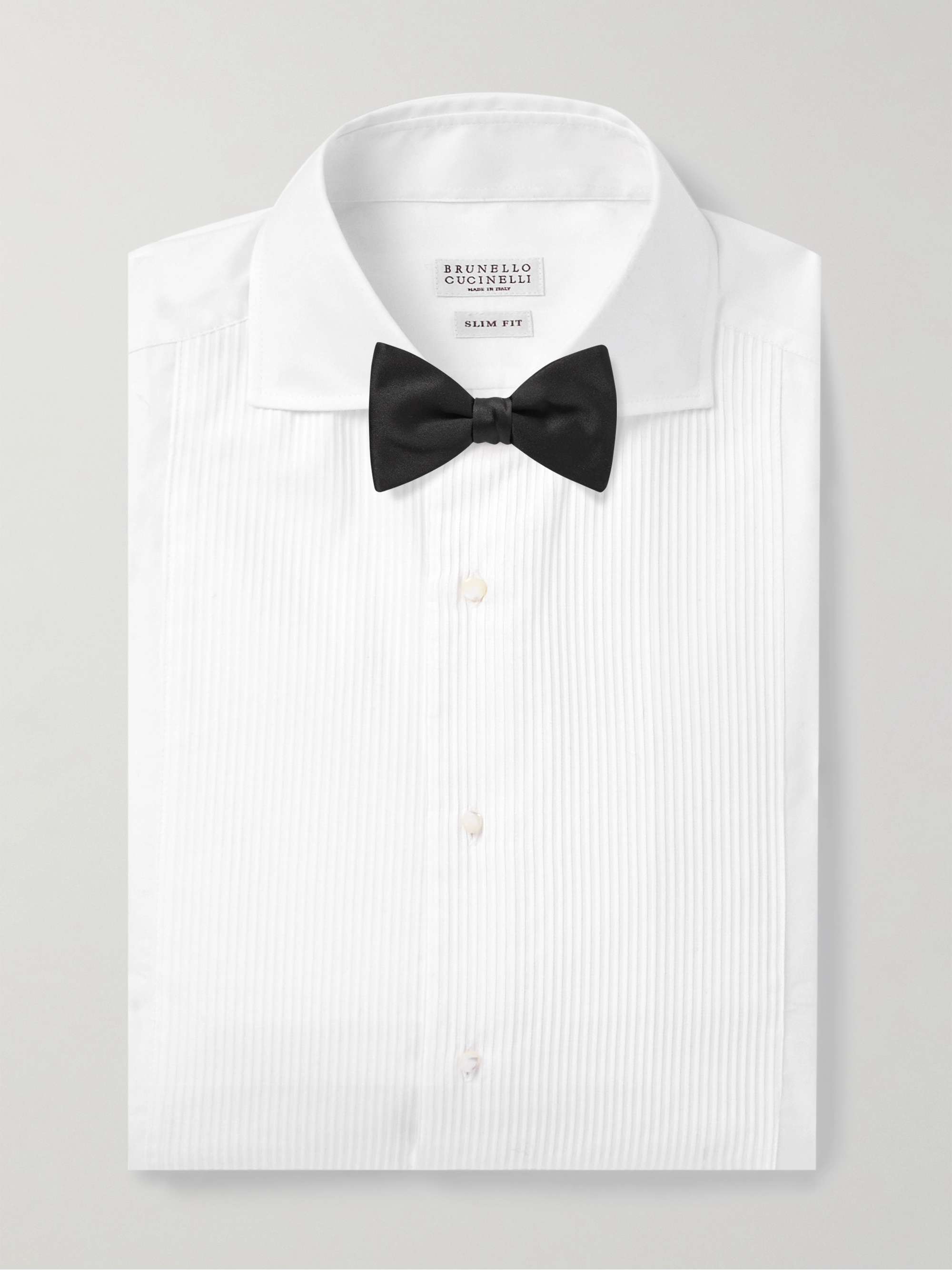 Double-Cuff Bib-Front Cotton-Poplin Shirt view
