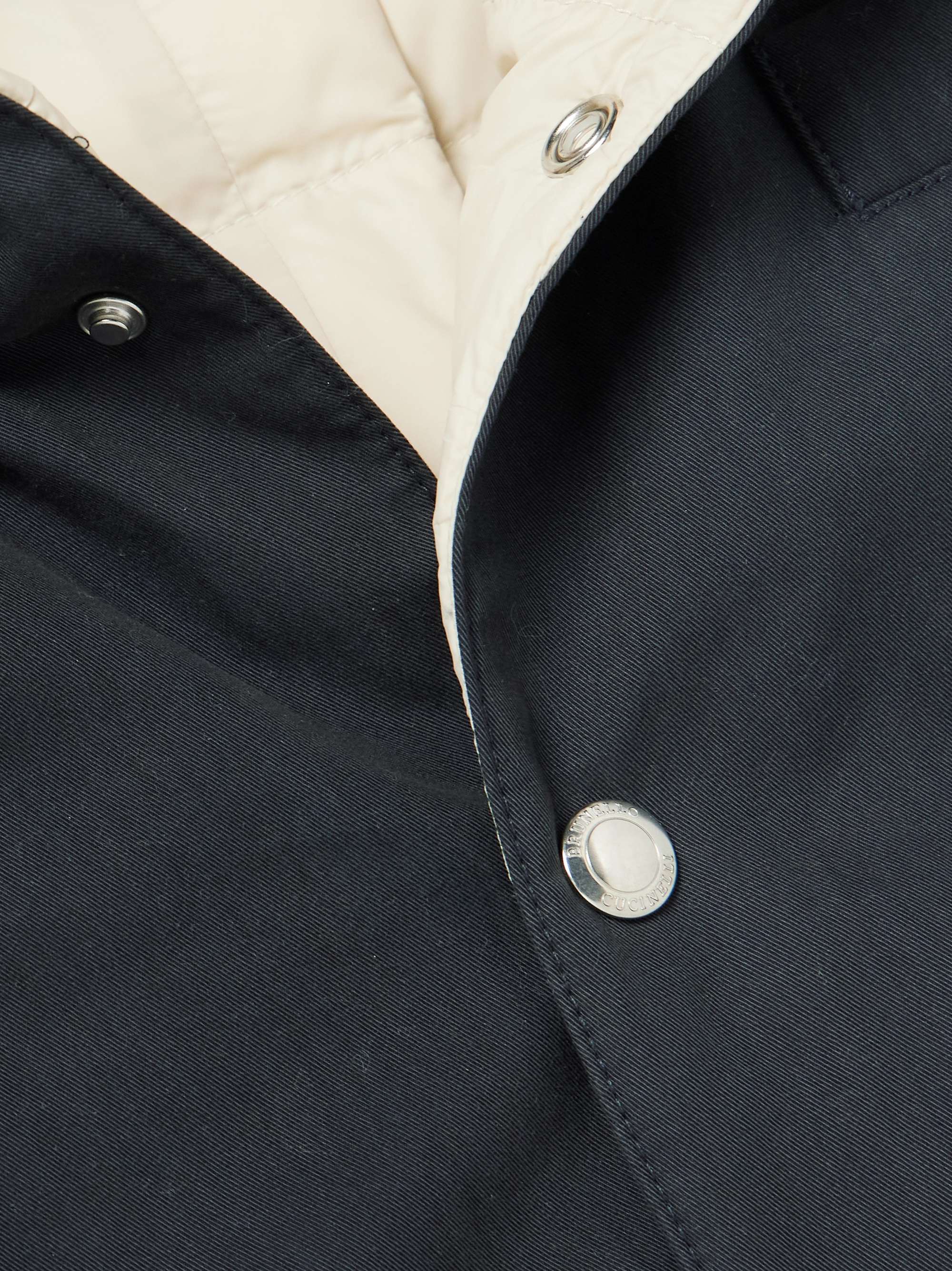 Shearling-Trimmed Padded Cotton-Blend Twill Down Gilet view