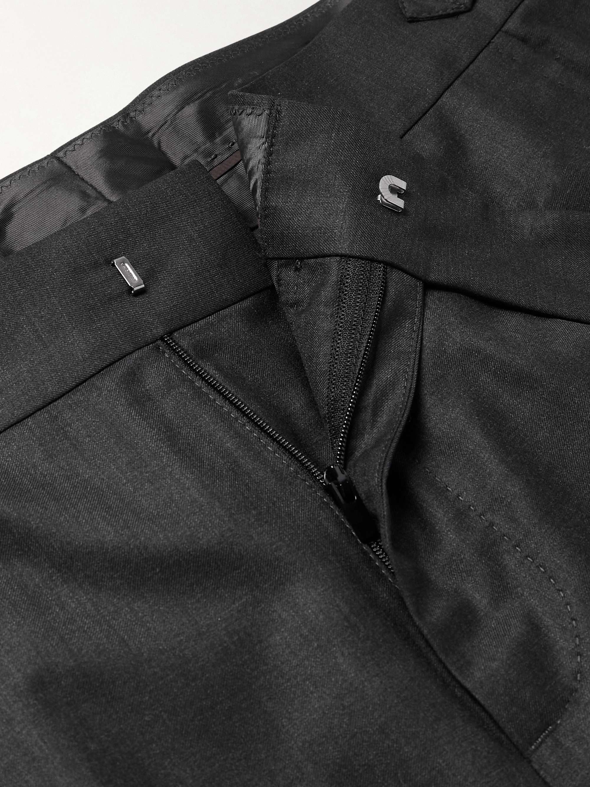 Pleated Virgin Wool and Silk-Blend Suit Trousers view