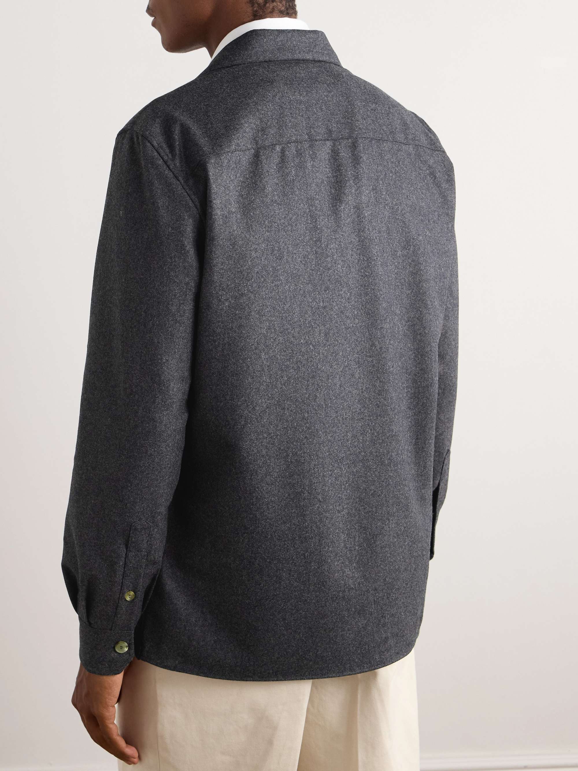 Camp-Collar Wool-Felt Overshirt view