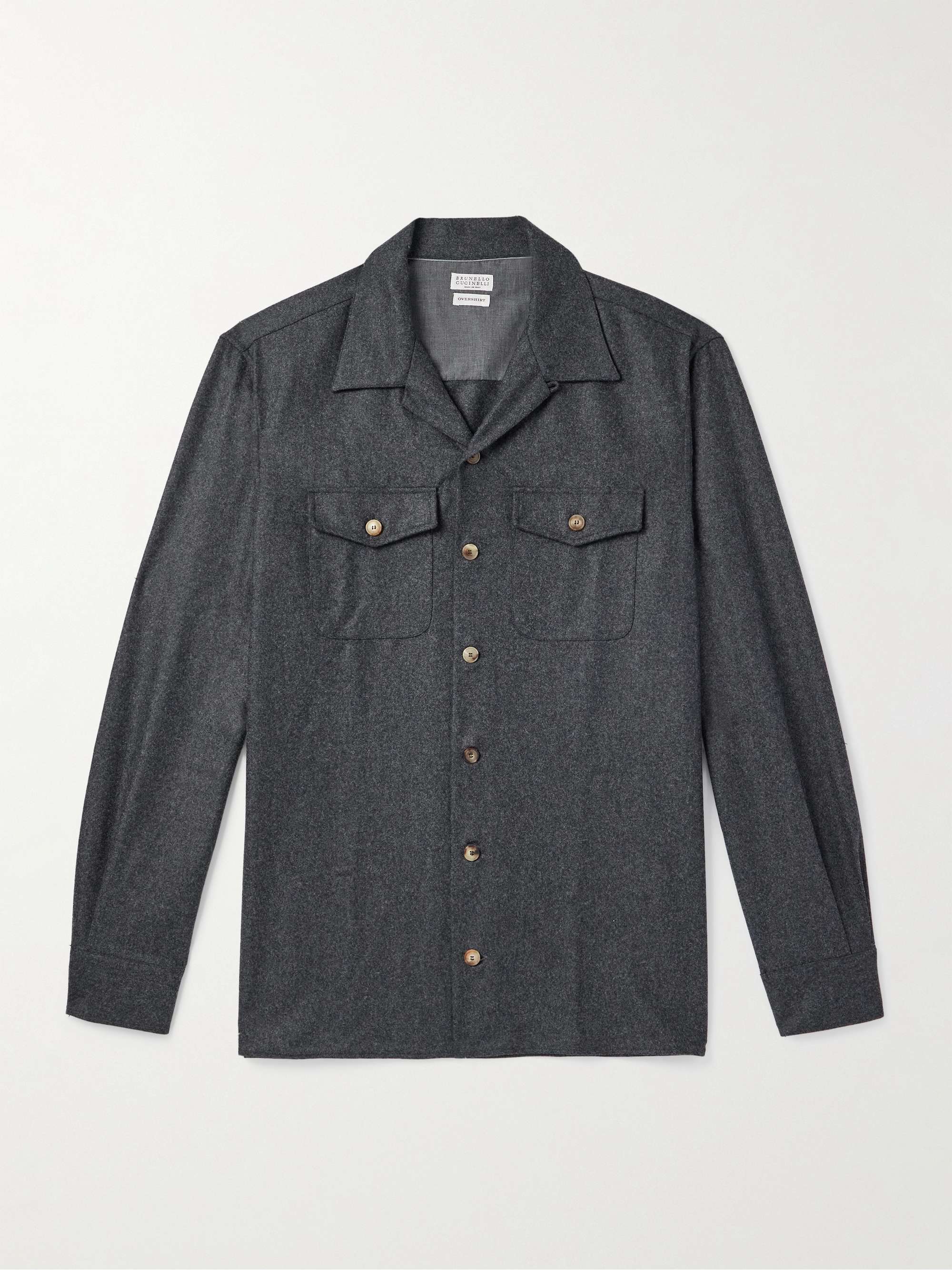 Camp-Collar Wool-Felt Overshirt view