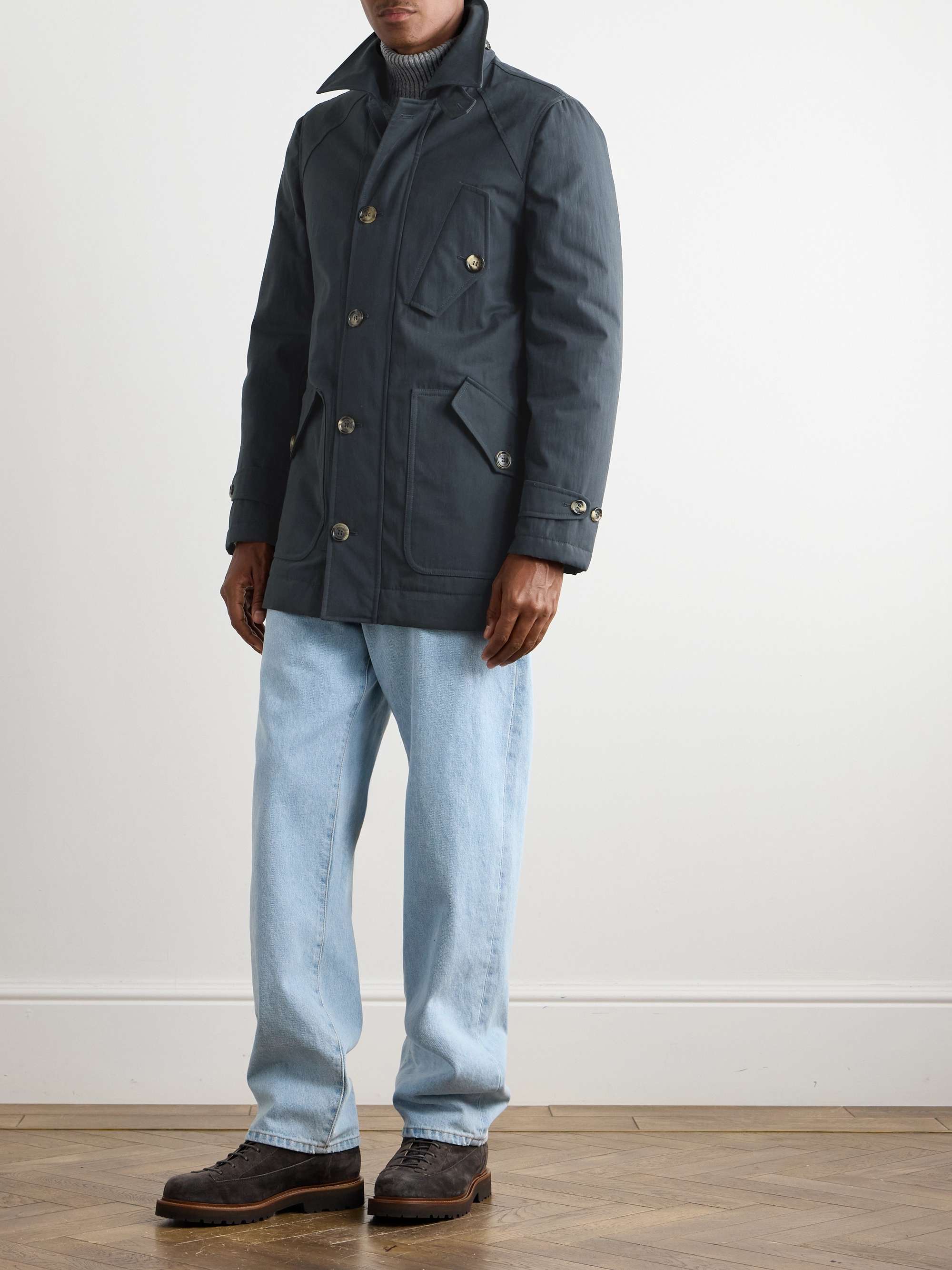 Padded Cotton-Blend Gabardine Jacket view